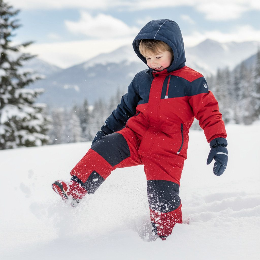 Killtec Schneeoverall Schneeanzug Kinder Skianzug dunkelrot/dunkelblau Innenfutter aus Fleece - Schneefang an den Брюкиbeinen