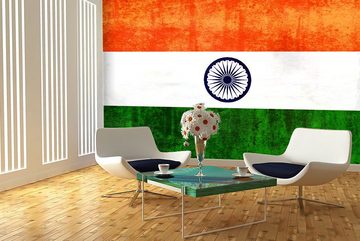 WandbilderXXL Fototapete Indien, glatt, Länderflaggen, Vliestapete, hochwertiger Digitaldruck, in verschiedenen Größen