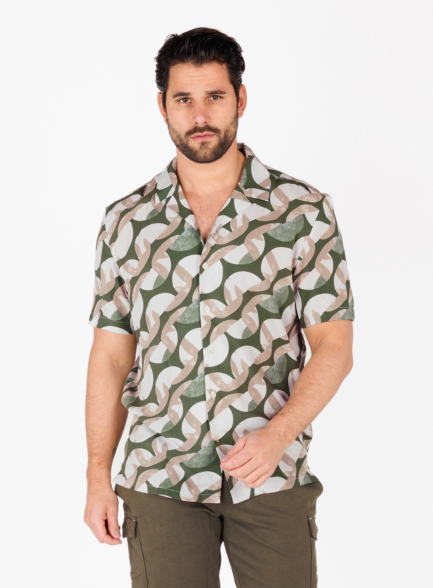 Key Largo Kurzarmhemd MSH MAGMA 1/2 patterned (1-tlg)