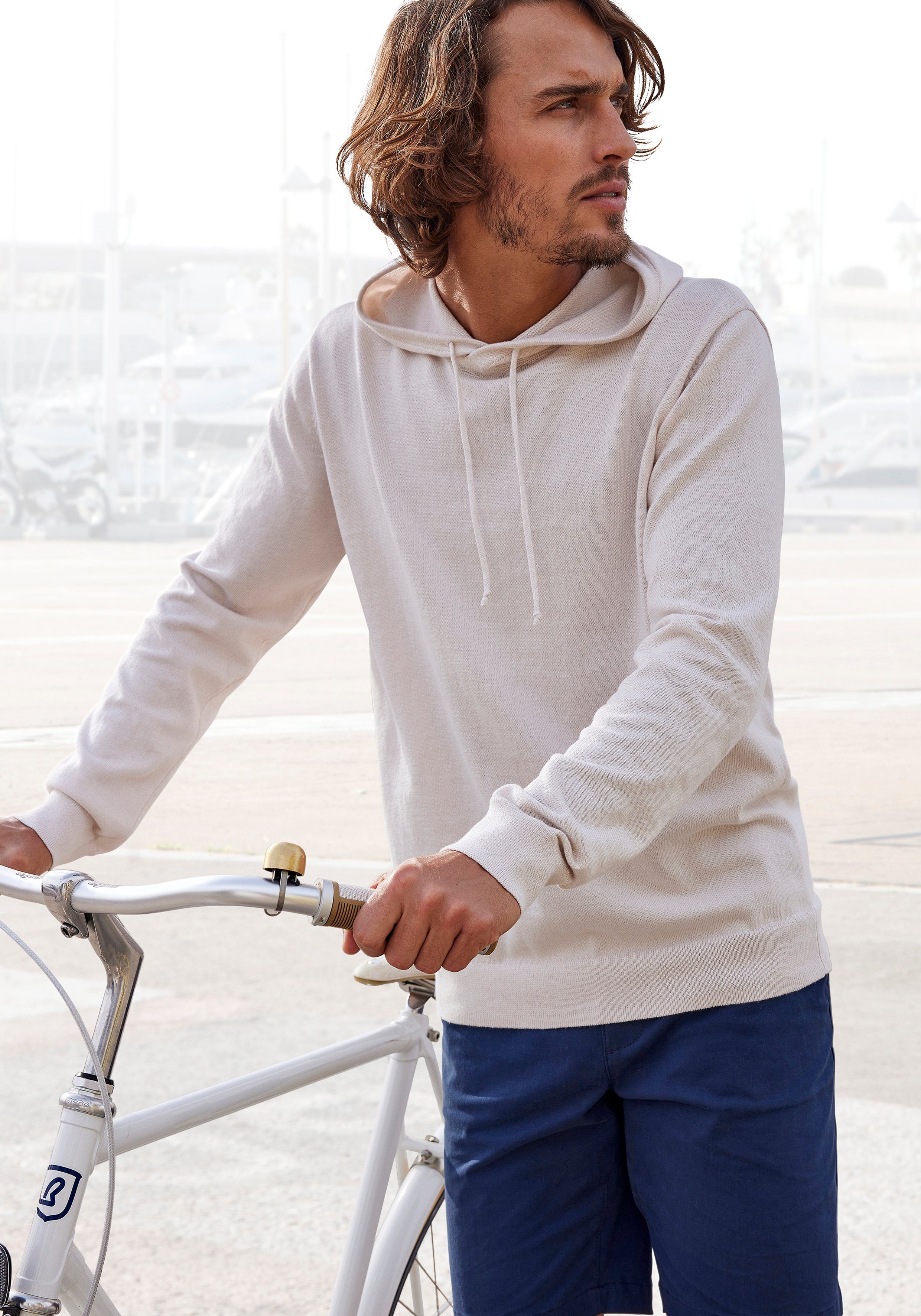 H.I.S Hoodie ", Strickpullover mit Kapuze", Feinstrick aus pflegeleichter B günstig online kaufen