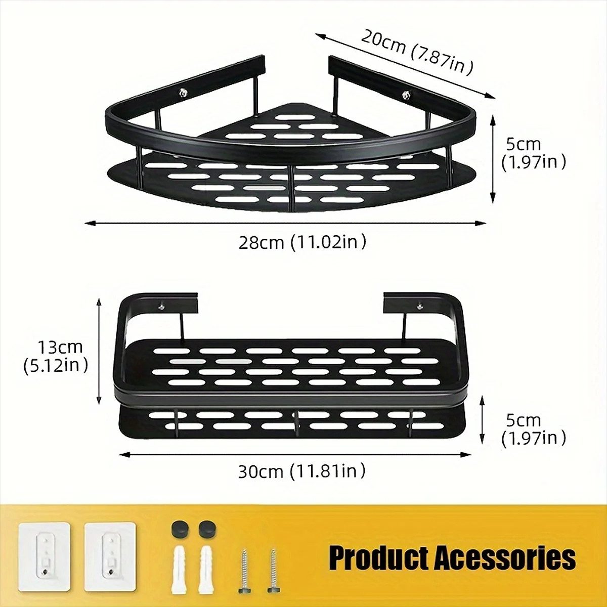 Athlix Duschregal 2 Stk. Duschablage Duschregal ohne Bohren Badezimmer Organizer – Bild 5 von 5