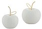 Leonique Dekokugel »Apfel mit Struktur« (Set, 2 Stück), aus Keramik, Blatt und Stiel aus Metall, Bild 1