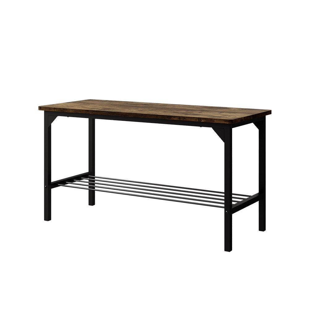 Sitzbank Fyrk, Schwarz/Eiche rustikal, 85 x 36 cm