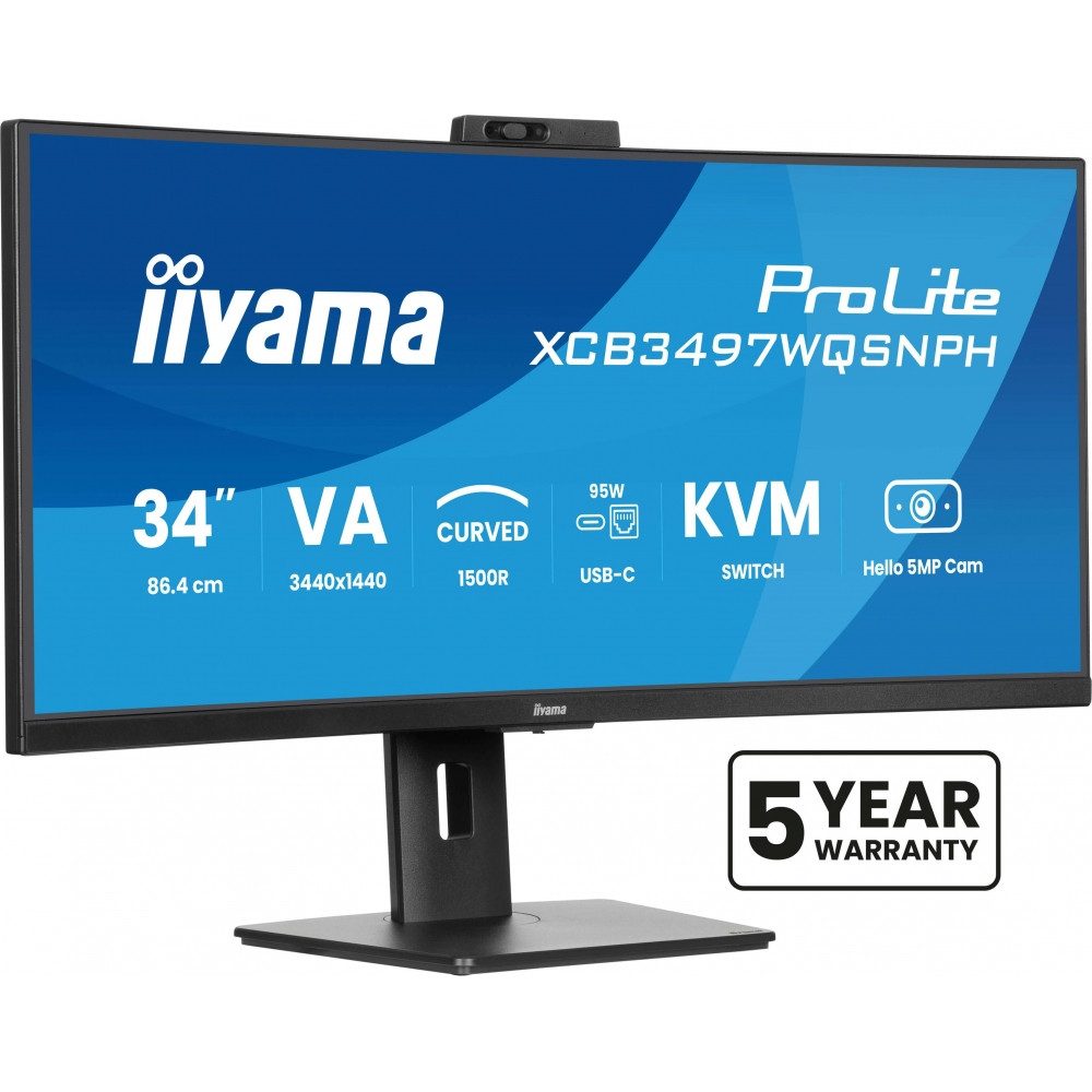 Iiyama ProLite XCB3497WQSNPH-B1 Curved VA LED UWQHD 21:9 Weiß TFT-Monitor