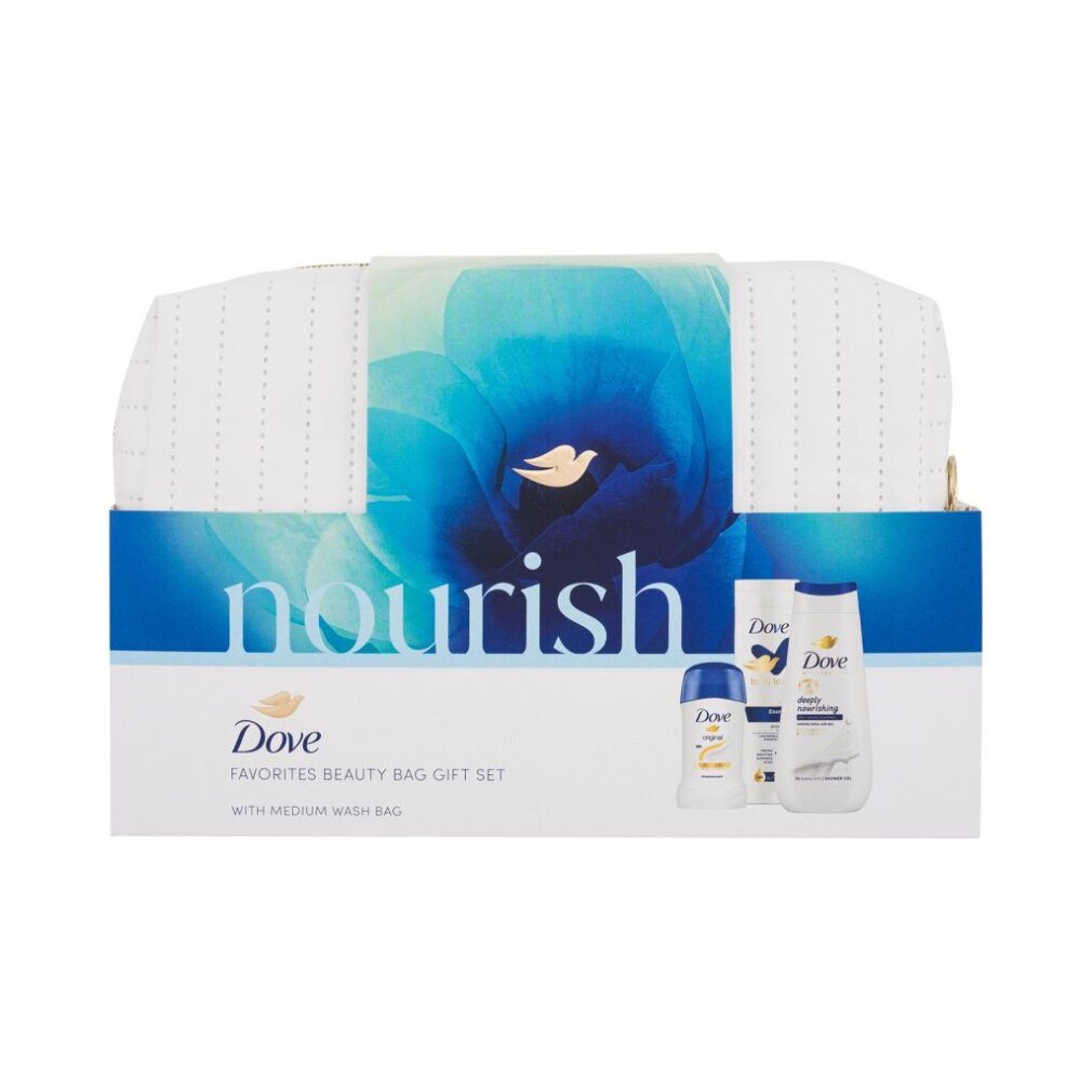 DOVE Hautpflege-Set Körperpflege-Geschenkset mit Nourish-Kosmetiktasche