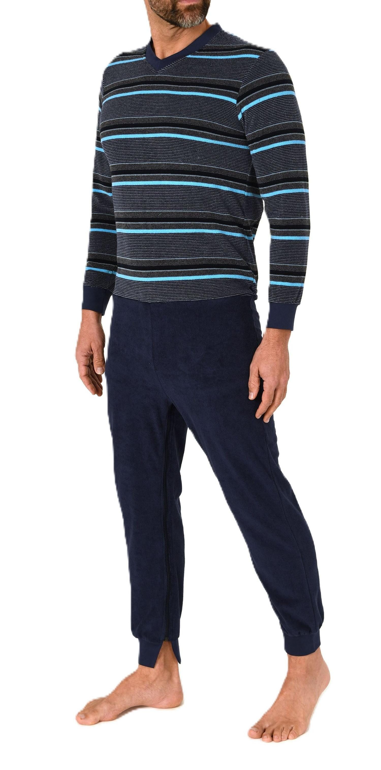 Normann Care Pyjama Herren Frottee Pflegeoverall mit Reissverschluss am Rüc günstig online kaufen
