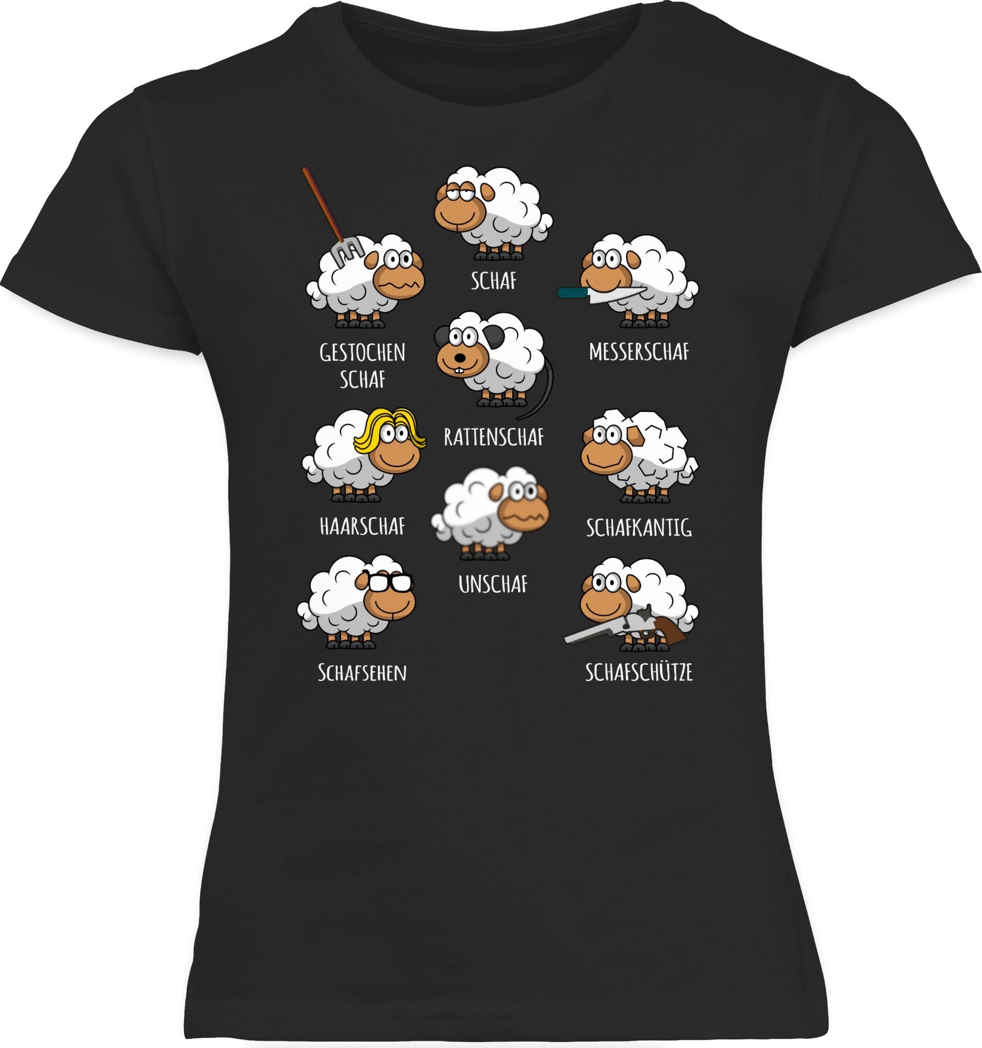 1 Schwarz Schäfchen T-Shirt Schafe Schaf Schaf Schäfer Witzig Sheep Shirtracer Lustig Schafbauer