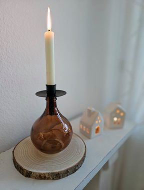 Meinposten Kerzenhalter 4 STÜCK Kerzenhalter für Flaschen Metall schwarz Stabkerzenhalter (4 St), aus Metall