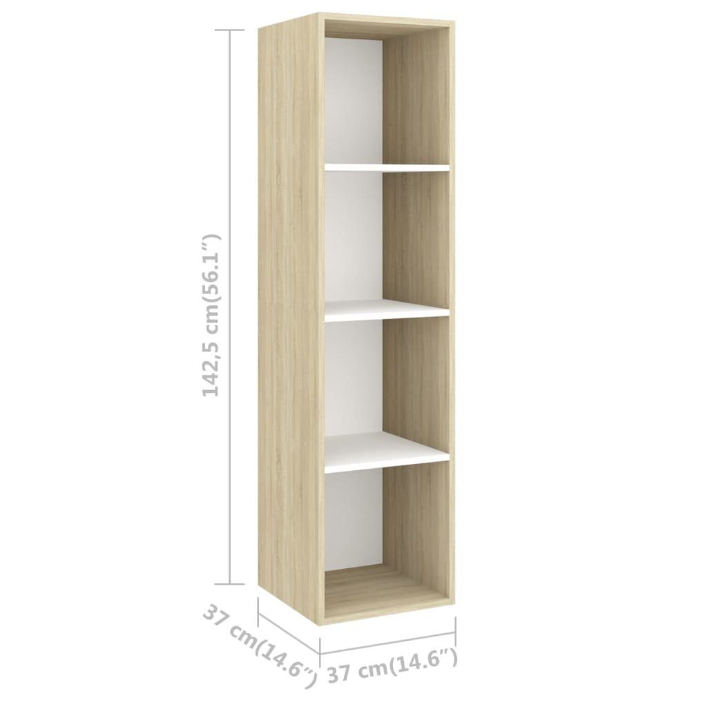 TV-Schrank (2-St) und Weiß Sonoma-Eiche TV-Wandschränke Holzwerkstoff vidaXL Sonoma-Eiche Weiß Stk. 2