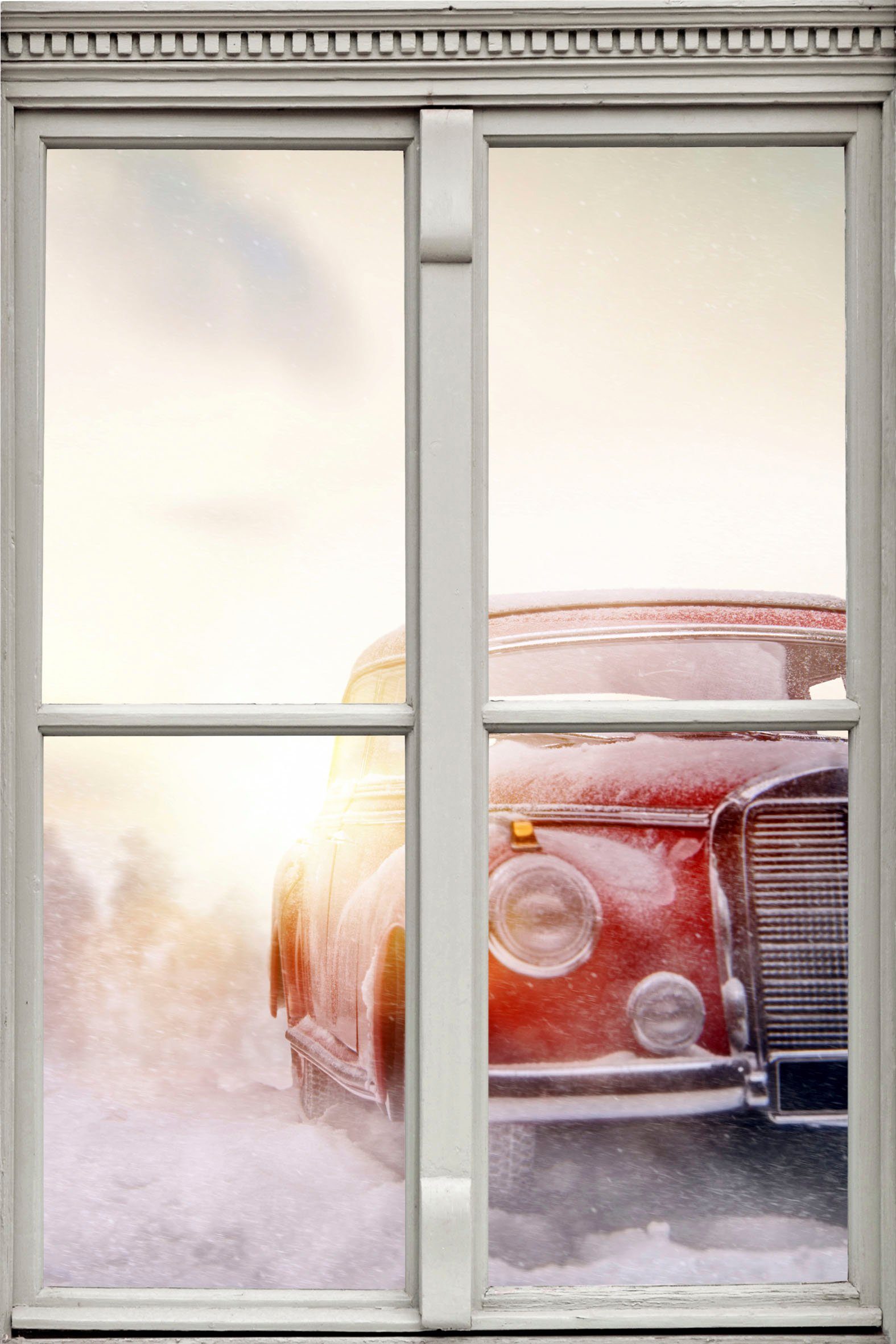 queence Wandsticker Auto, Wandsticker, Wandbild, selbstklebend, 3D, Fenster