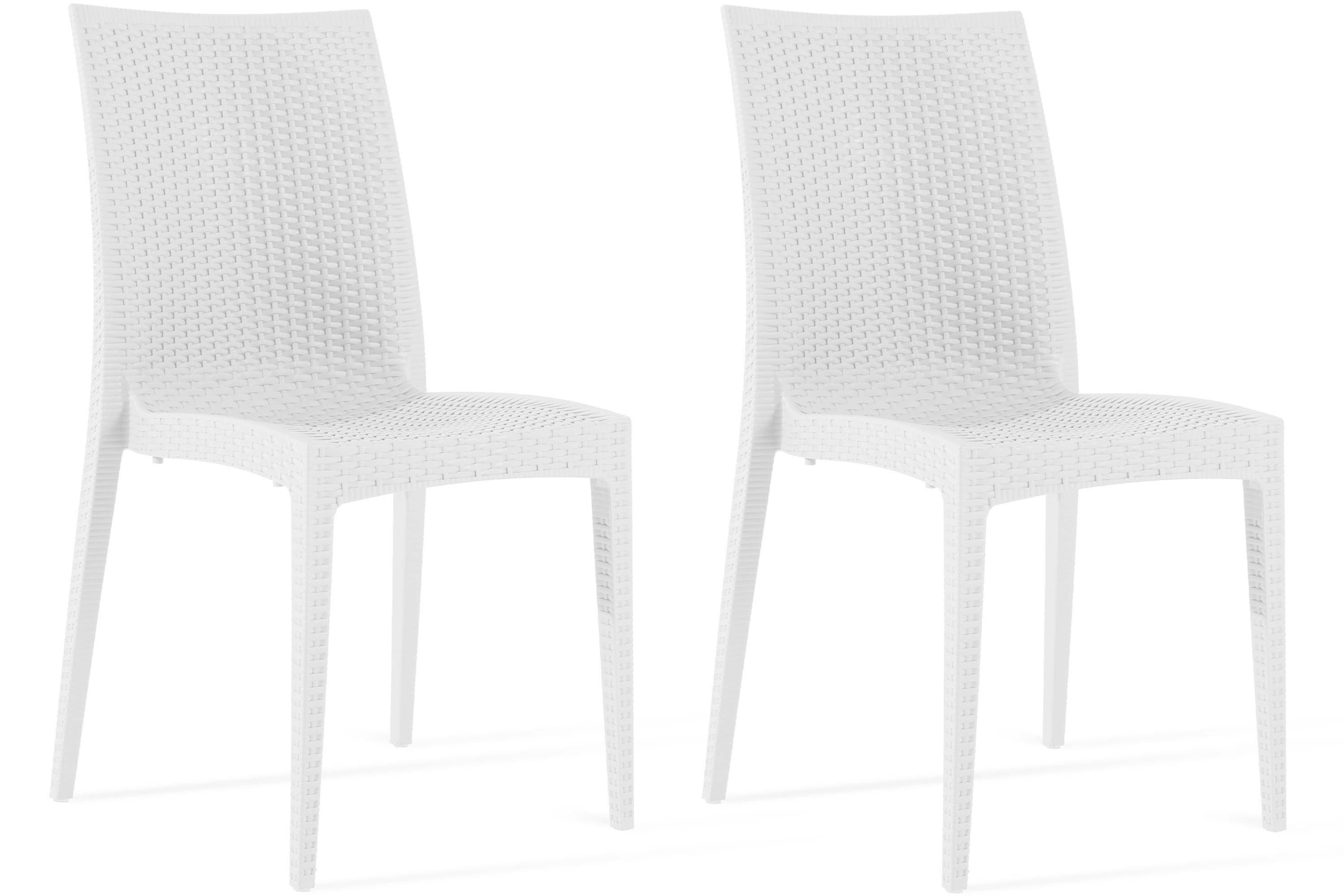 KONSIMO® Gartenstuhl ETULI Stapelstuhl, Gartensessel, Premiumware aus Italien, (Set, 2 St), stapelbar, pflegeleicht, aus recycelten Materialien, Modern