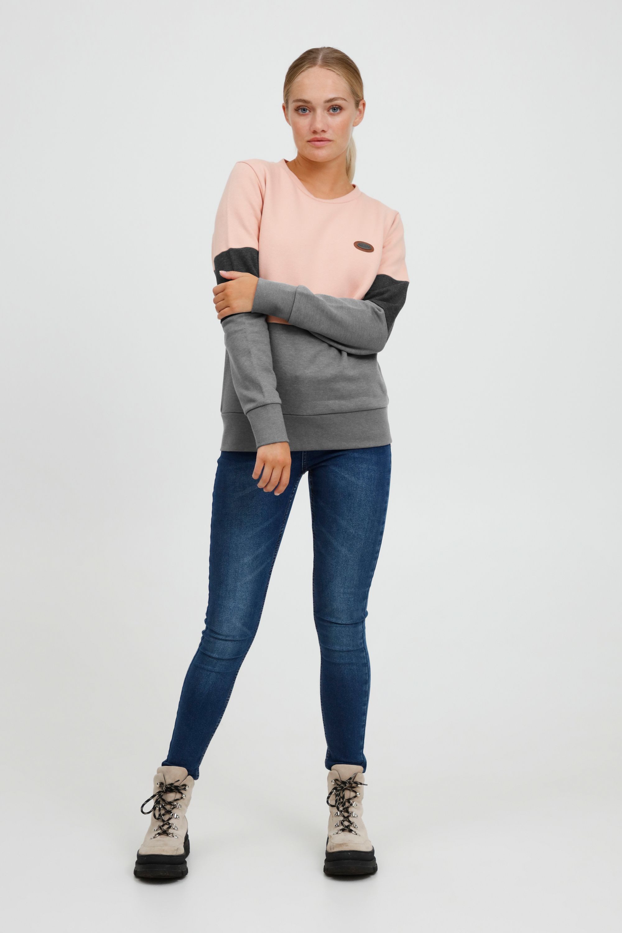 OXMO Sweatshirt OXTrine Modisches Sweatshirt im Colorblock-Design günstig online kaufen