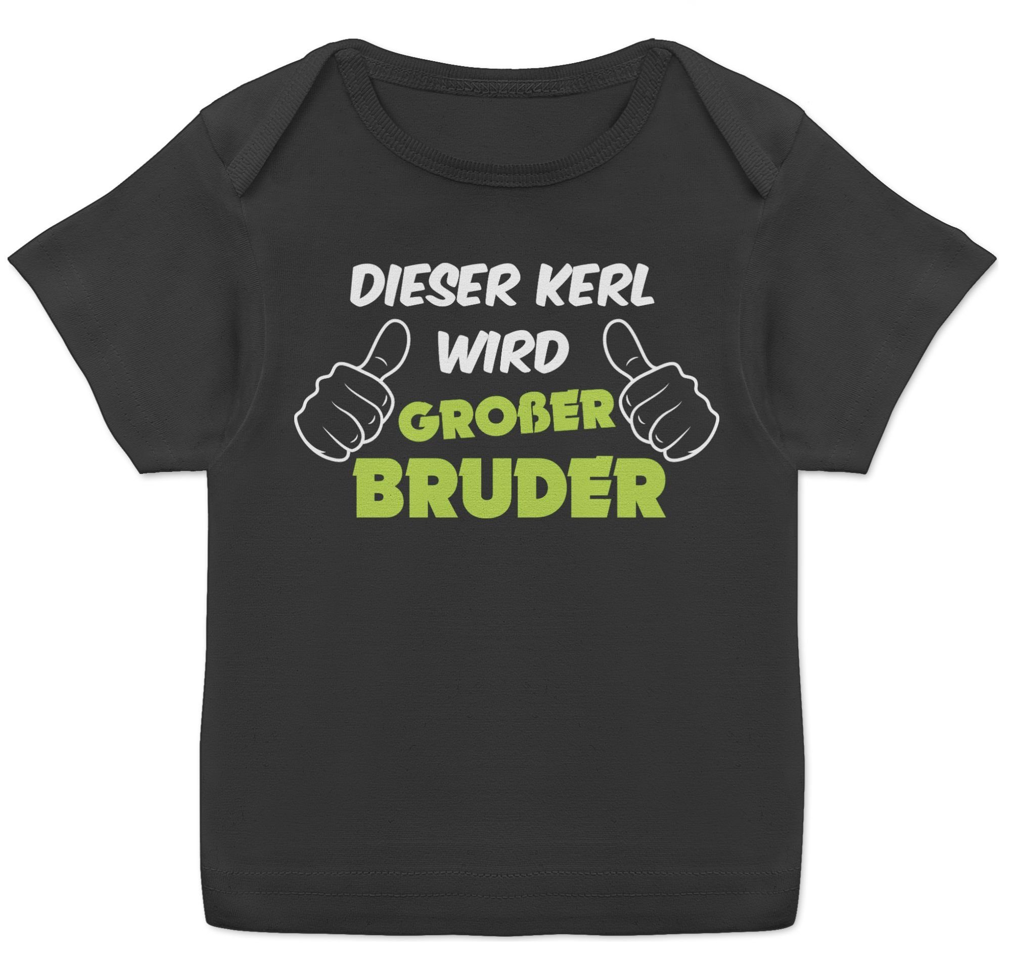 Shirtracer T-Shirt Dieser Kerl wird großer Bruder - Geschwister Bruder und Schwester - Baby T-Shirt Outfit Geschenk Kleidung Strampler Babykleidung 2 Schwarz