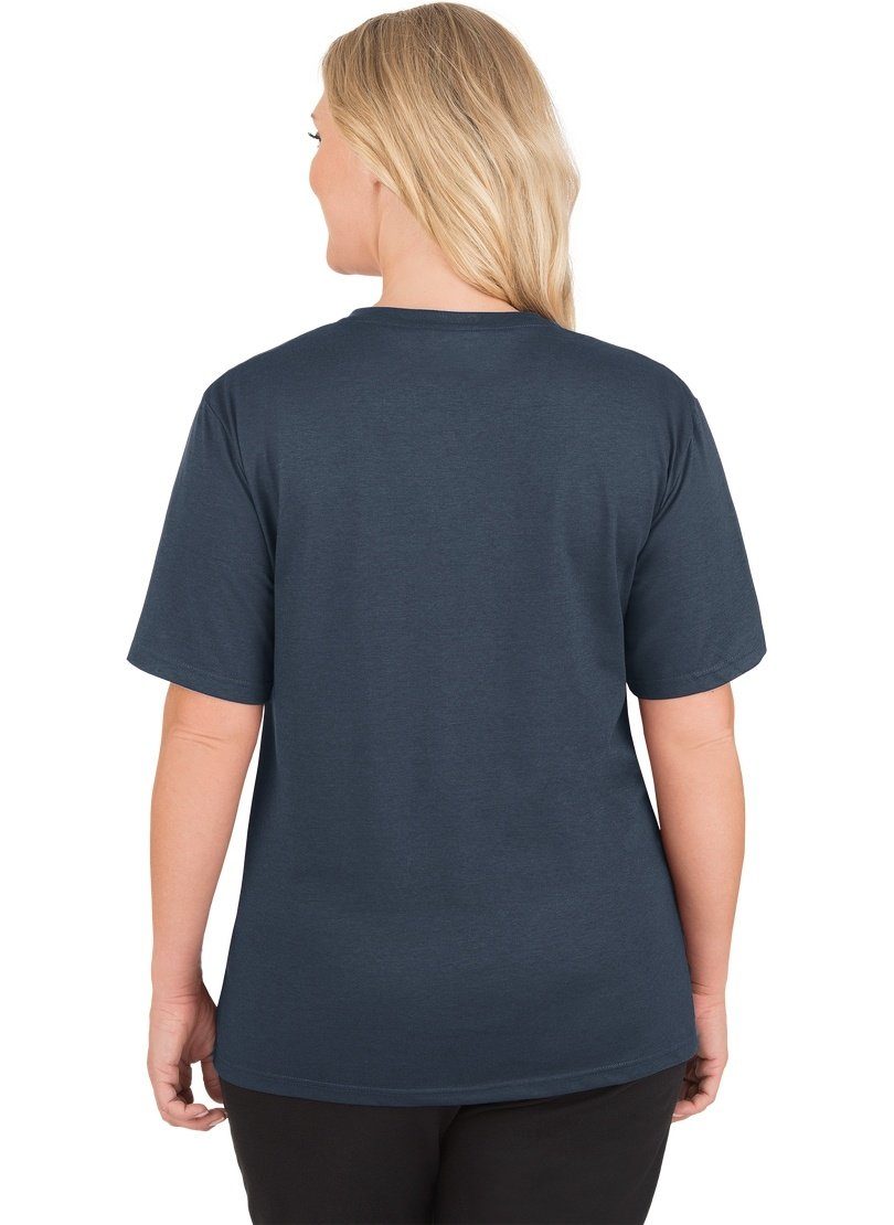 jeans-melange DELUXE TRIGEMA Baumwolle V-Shirt T-Shirt Trigema