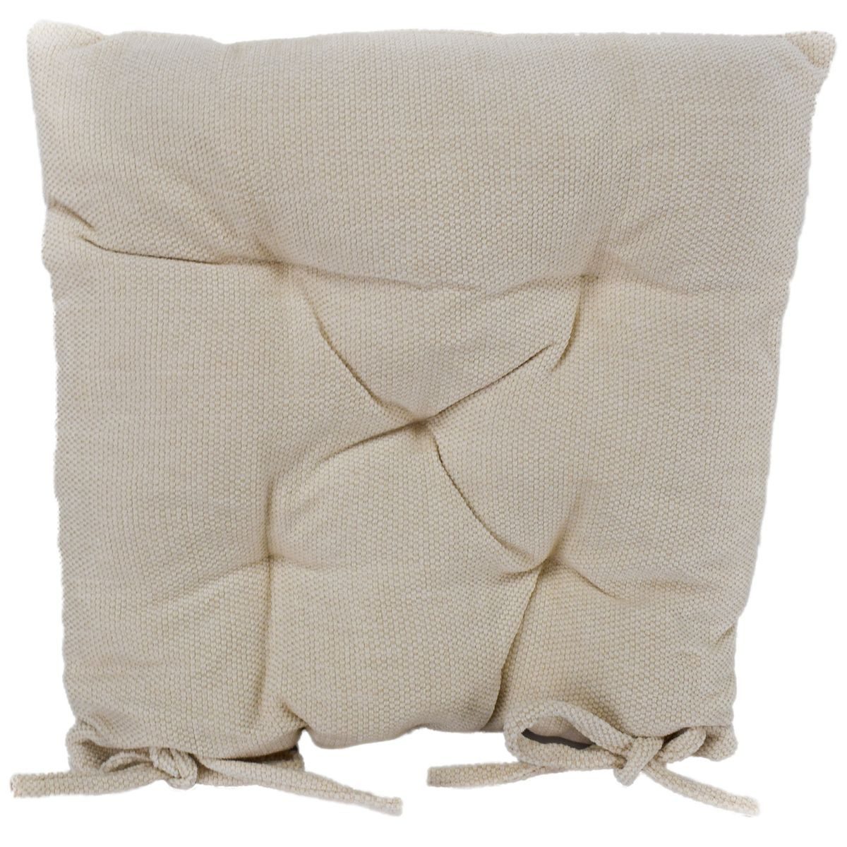 Marabellas Shop Sitzkissen Polsterung für Stühle 40x40 cm Chenille Stuhlkissen mit Kordelbändern, mit 5-Punkt-Steppmuster