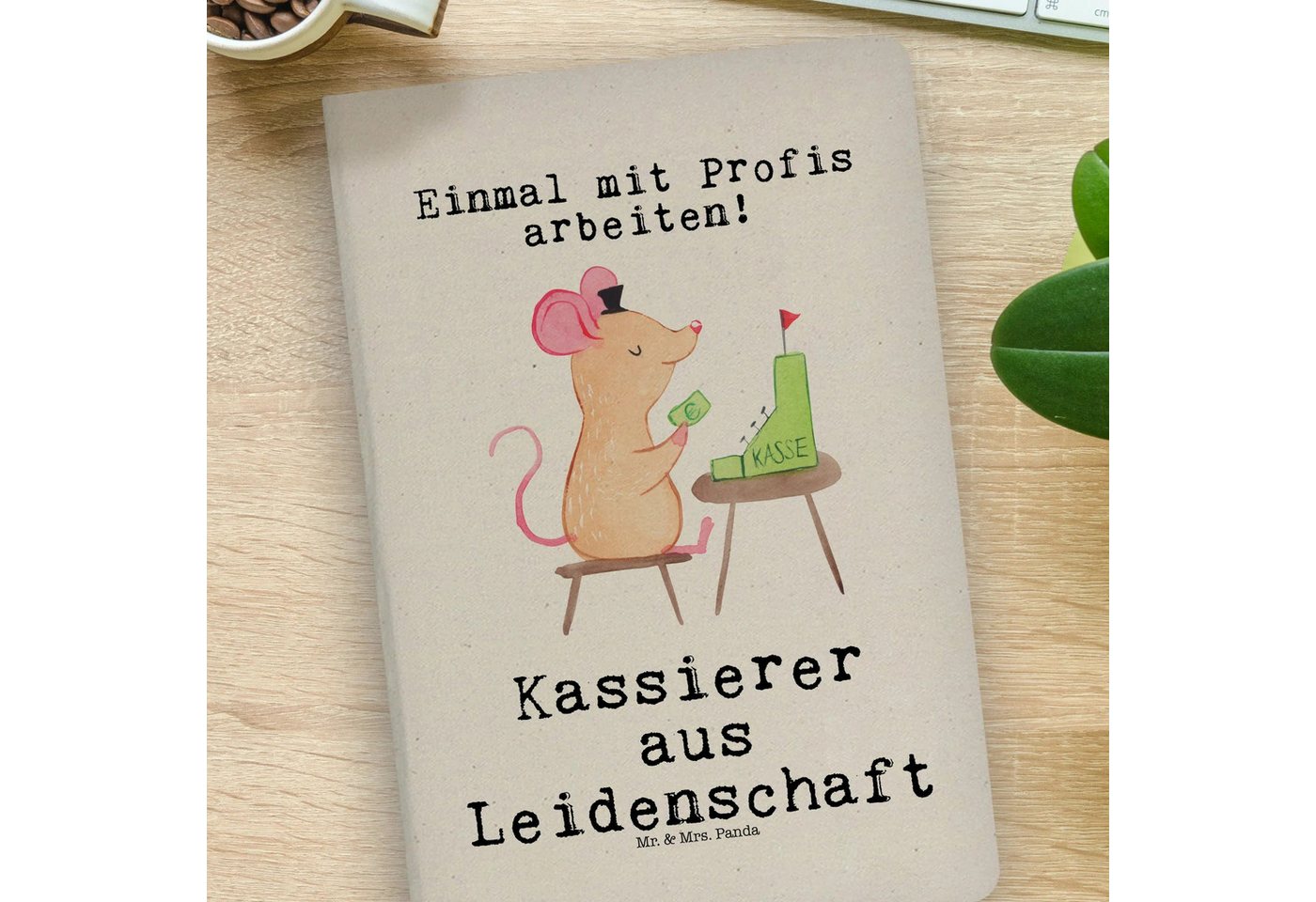 Thumbnail - Mr. & Mrs. Panda Notizbuch Kassierer Leidenschaft - Transparent - Geschenk, Verkäufer, DIN A4 Id Mr. & Mrs. Panda, Premi...