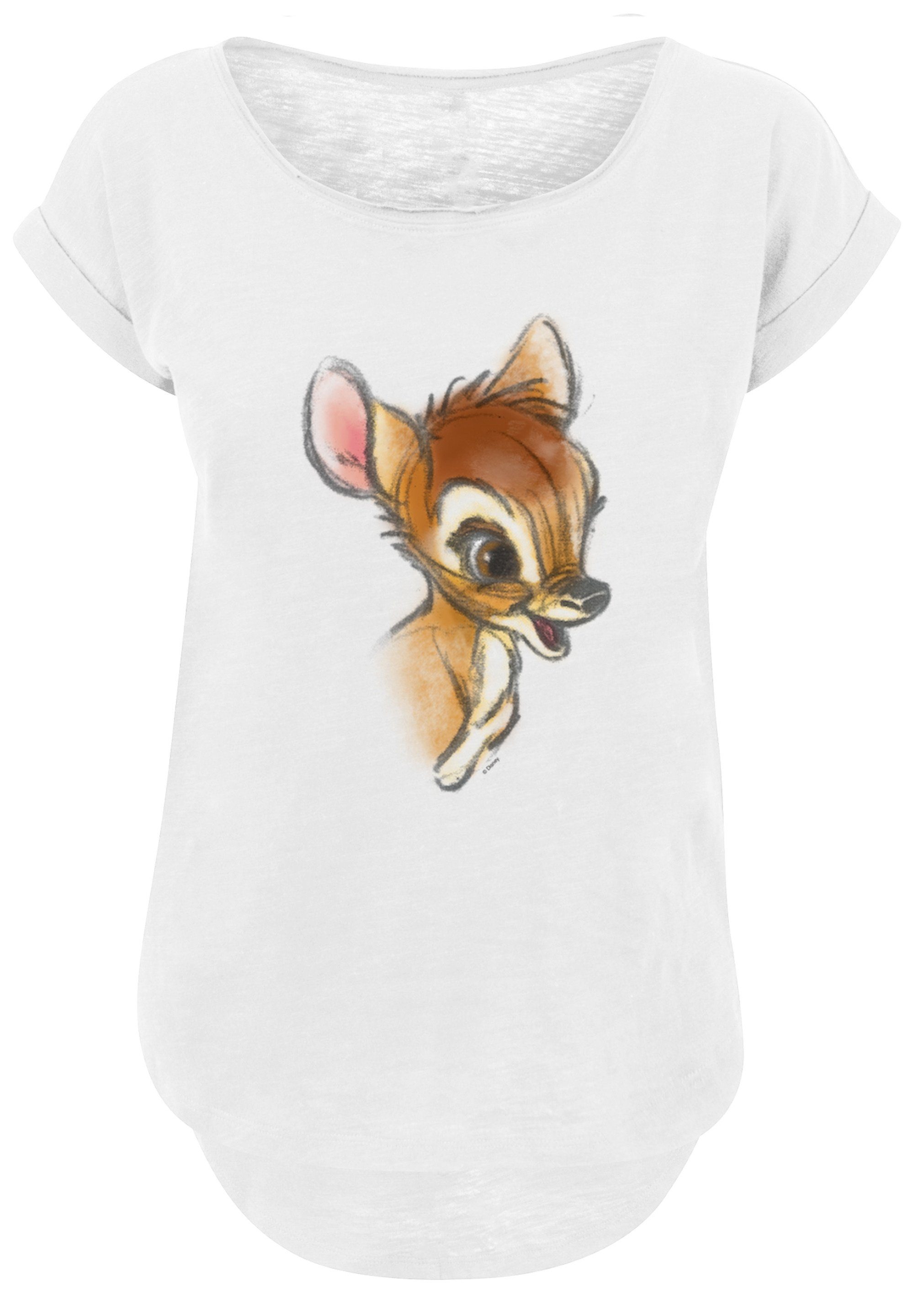 Damen,Premium Merch,Lang,Longshirt,Bedruckt Bambi Disney Zeichnung F4NT4STIC T-Shirt