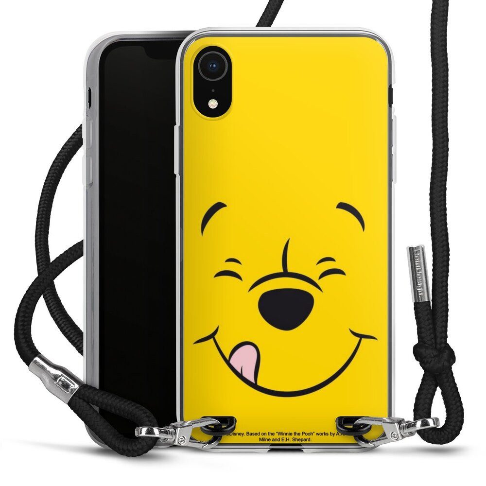 DeinDesign Handyhülle Winnie Puuh Offizielles Lizenzprodukt Disney Puuh Closeup, Apple iPhone Xr Handykette Hülle mit Band Case zum Umhängen