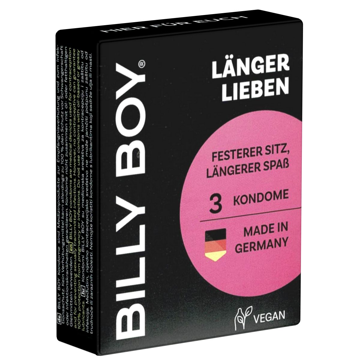 Billy Boy Kondome Tray "Stay Safe" - 4 Sorten im Mix 28 Packungen mit je 3 Kondomen, insgesamt, 84 St., verschiedene Kondome aus Latex, Bunte Vielfalt, Länger L – Bild 4 von 5