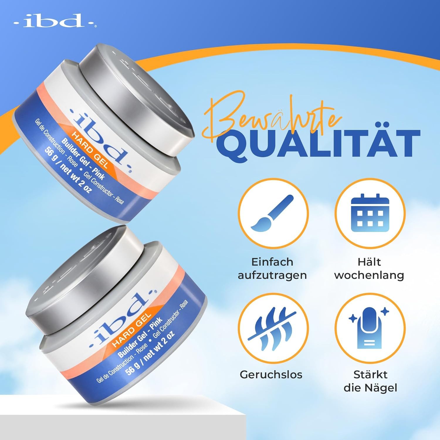 IBD UV-Gel IBD Builder Gel Pink Premium UV Aufbaugel für Nägel 56 g