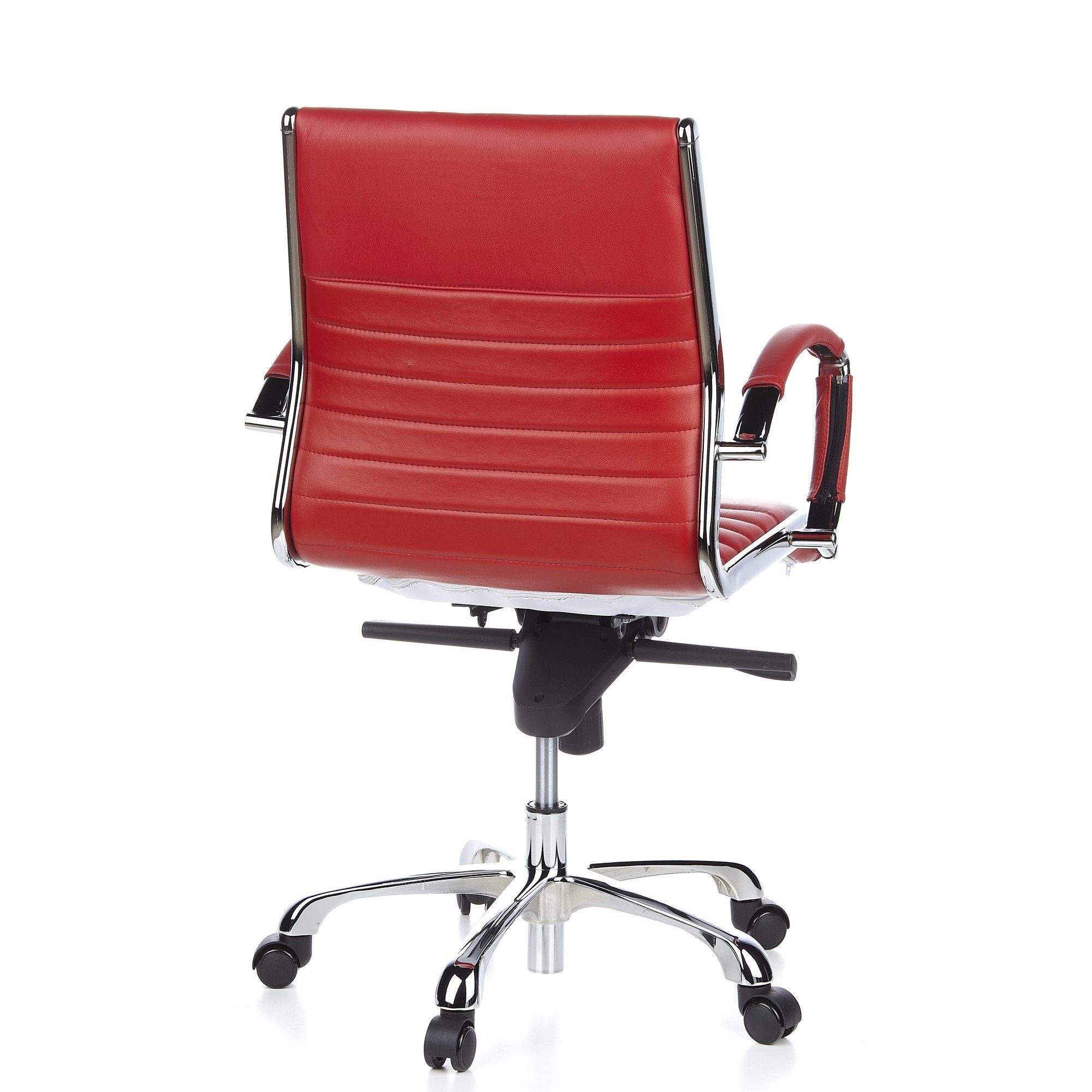 hjh OFFICE Rot Drehstuhl ergonomisch PARMA Chefsessel Armlehnen, Profi Leder mit Bürostuhl Chefsessel 10