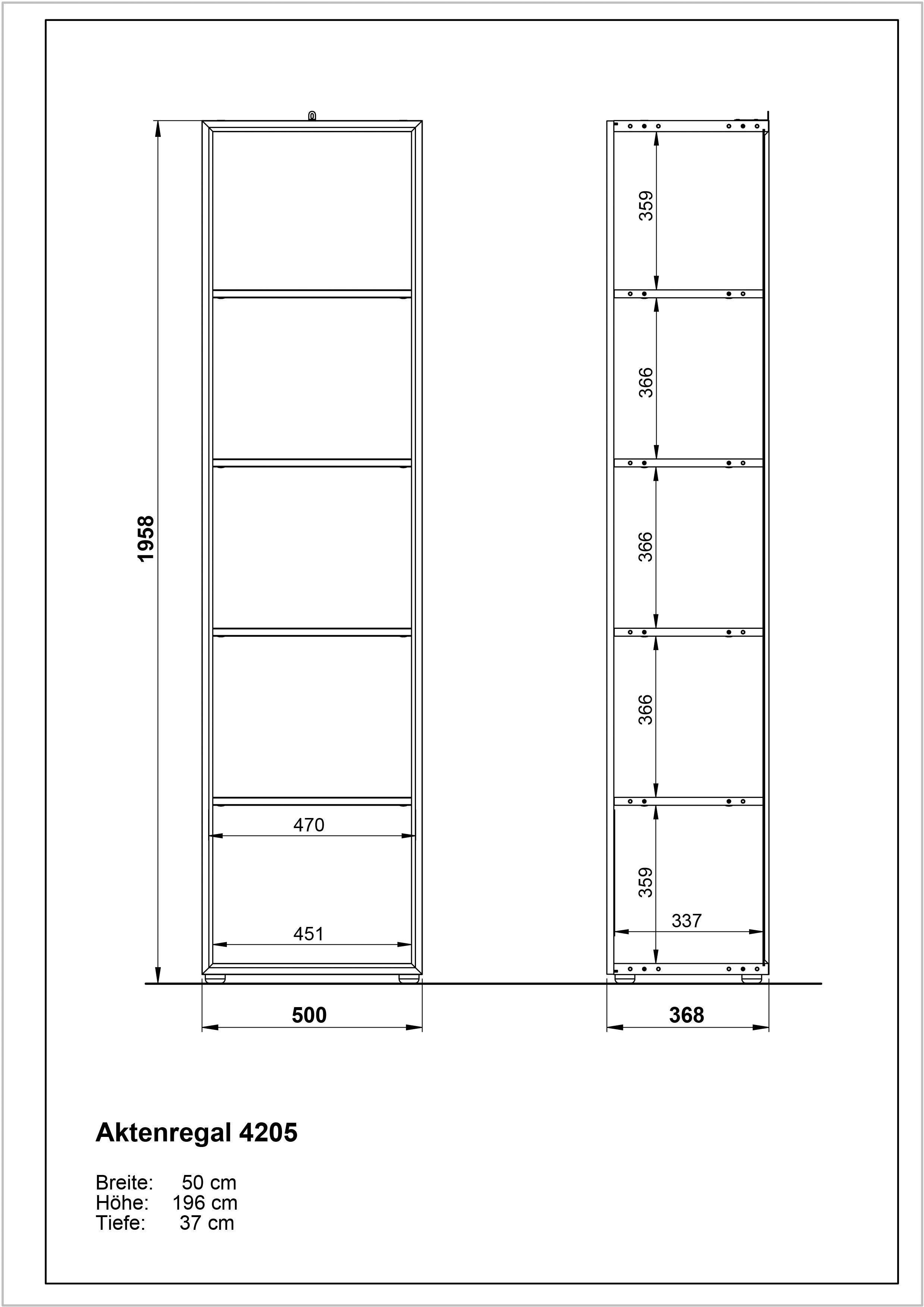 Büro-Set 8-St) GW-Monteria, GERMANIA (Set, eiche-weiß