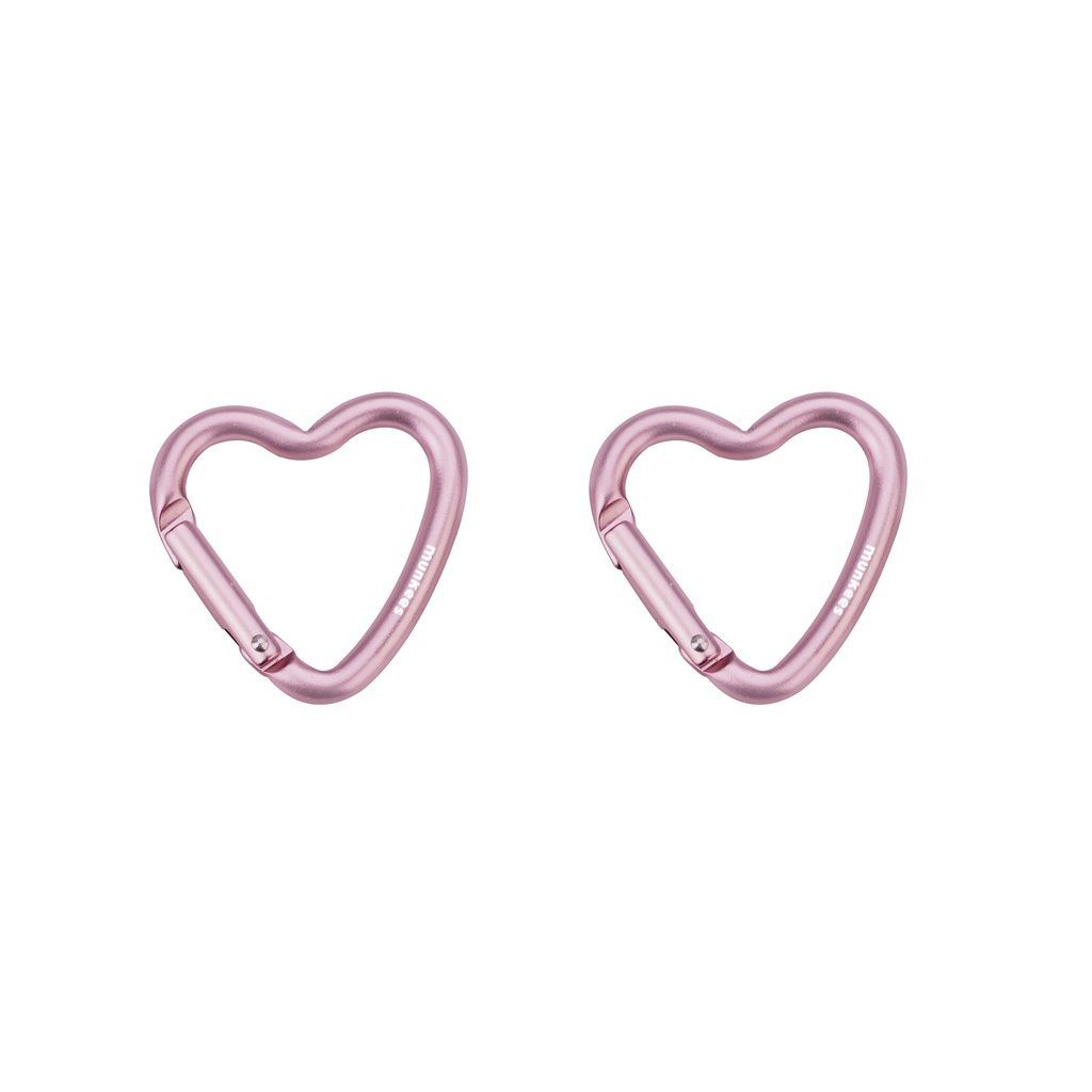 Munkees Karabiner Mini Herz-Clip 2er-Set, rosa, (Set, 2 St), kompakt, leicht, Herzform