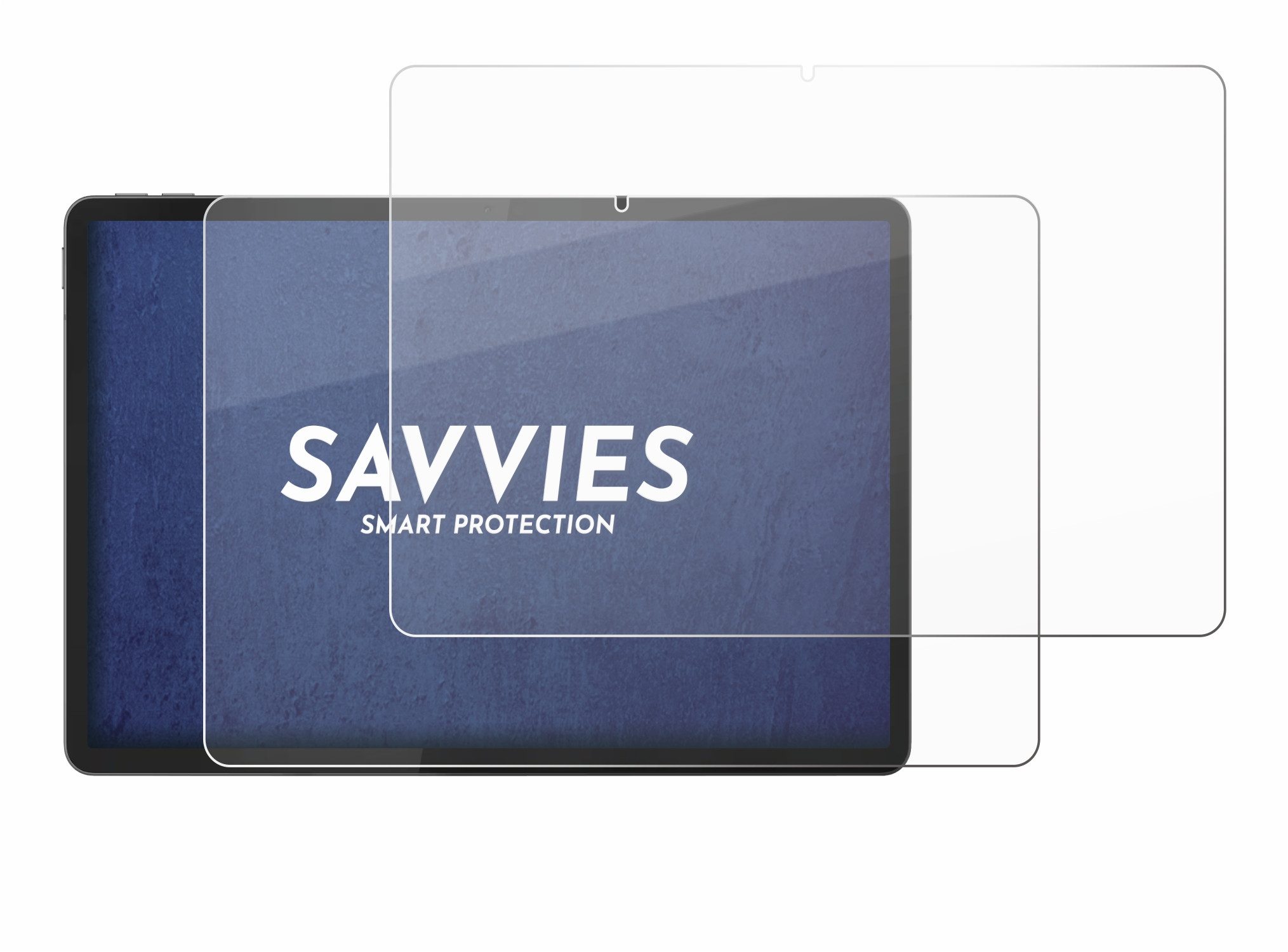 Savvies Displayschutzglas Schutzglas Panzer für Lenovo Idea Tab Plus 12.1", 2 Stück, Schutzfolie Display Schutz Glas Folie klar