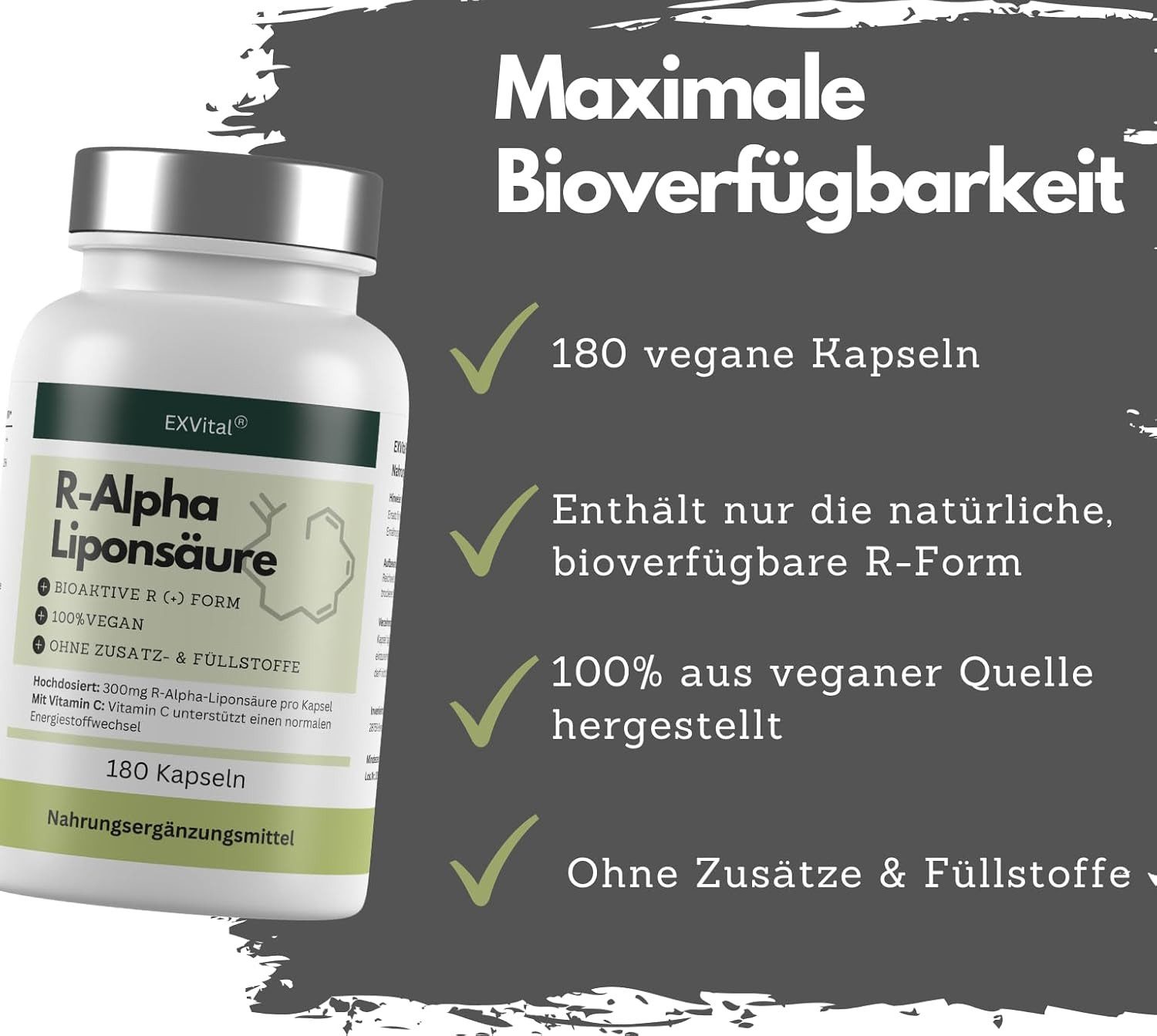 R-Alpha-Liponsäure 180 Kapseln, 300mg Kapseln, 180 St., 75 g