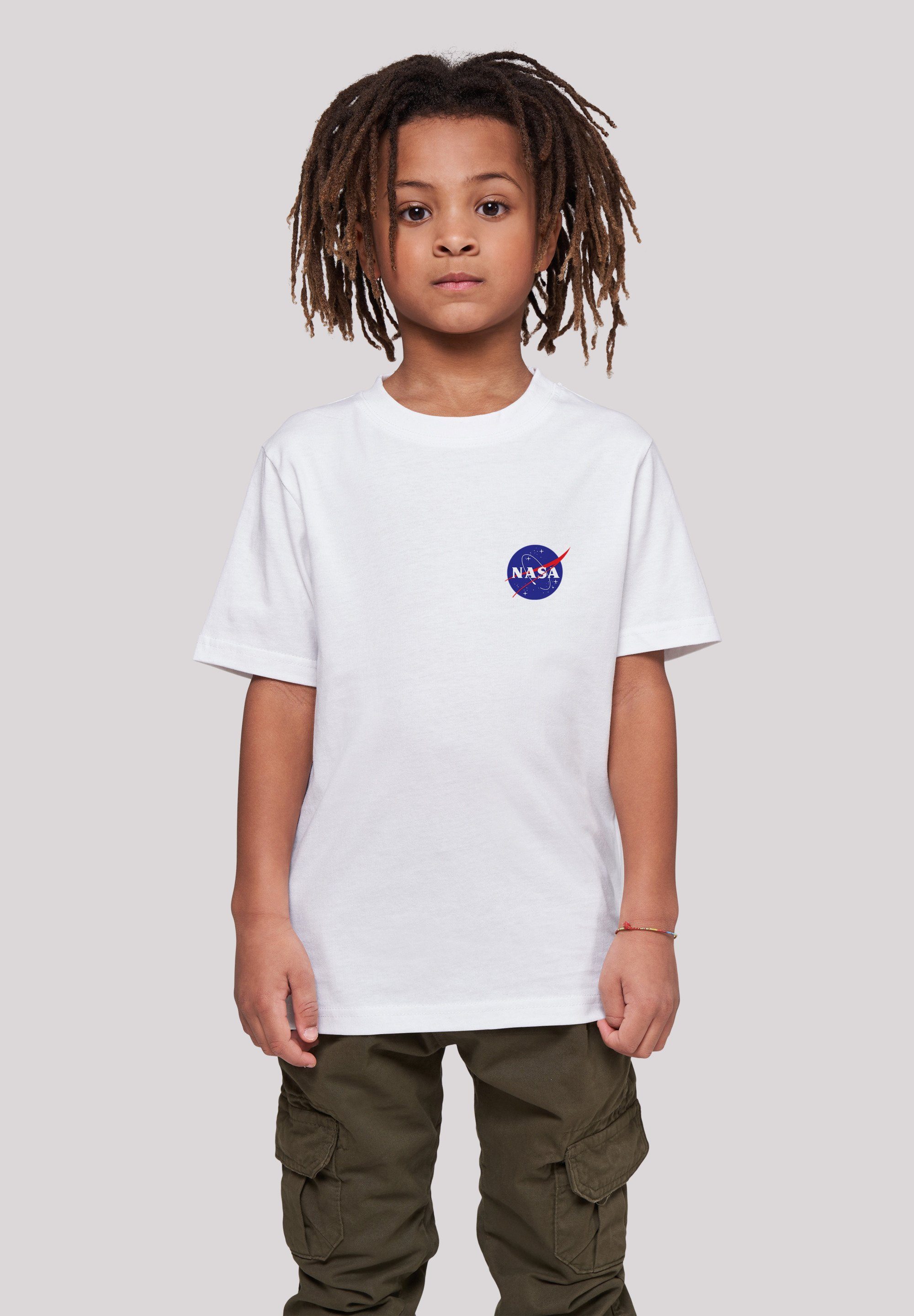 F4NT4STIC T-Shirt NASA Classic Insignia Chest Logo White Unisex Kinder,Premium Merch,Jungen,Mädchen,Bedruckt