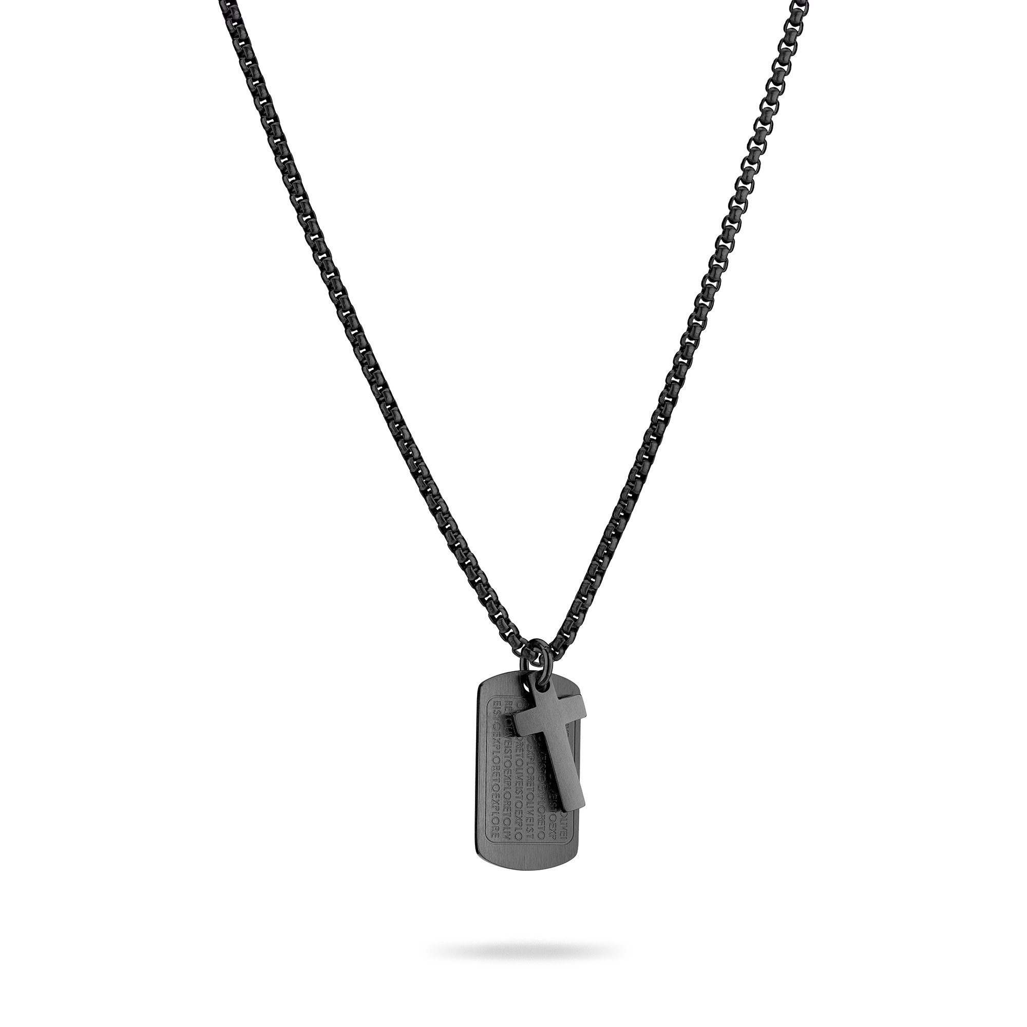 FYNCH-HATTON Edelstahlkette Halskette schwarz