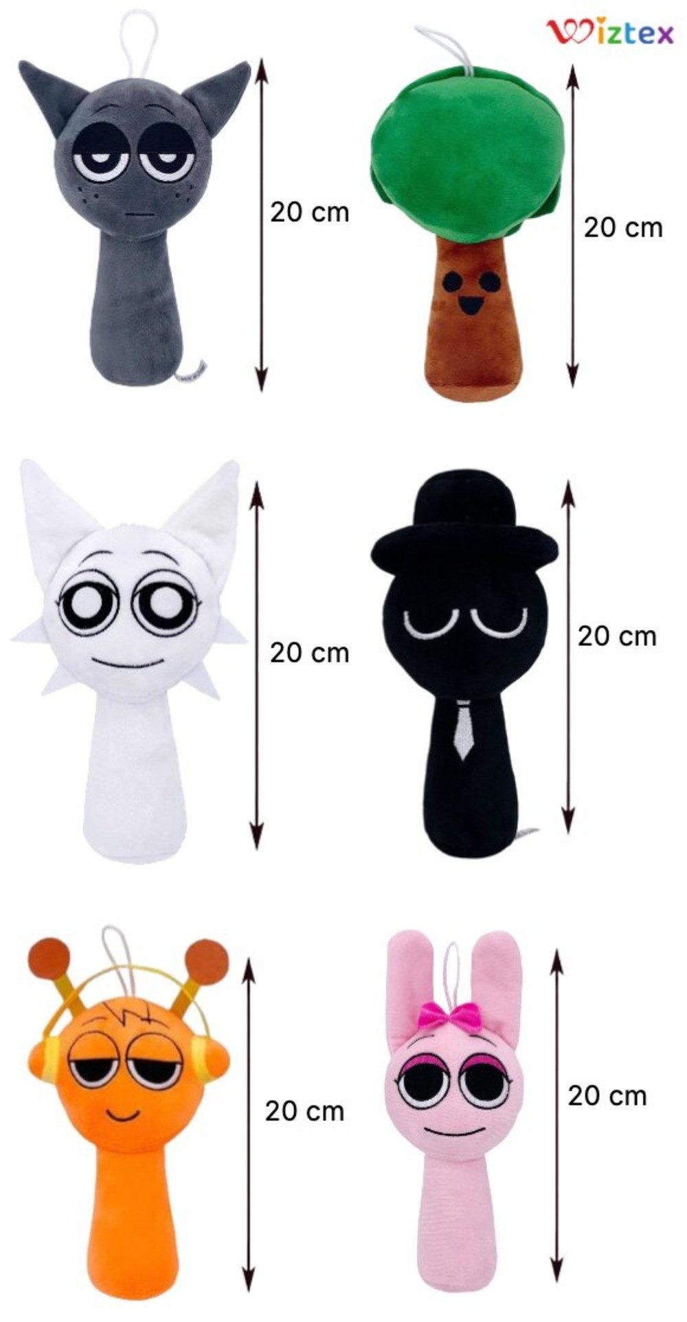 Wiztex Kuscheltier Sprunki Plüschfigur 20 cm günstig online kaufen