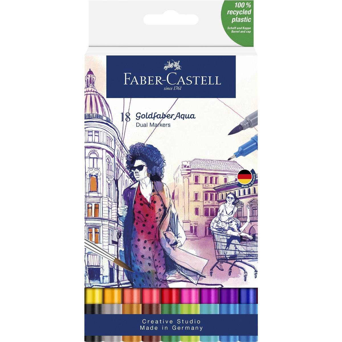 Faber-Castell Aquarellstifte Faber-Castell Goldfaber Aqua Dual Marker - 18er Etui
