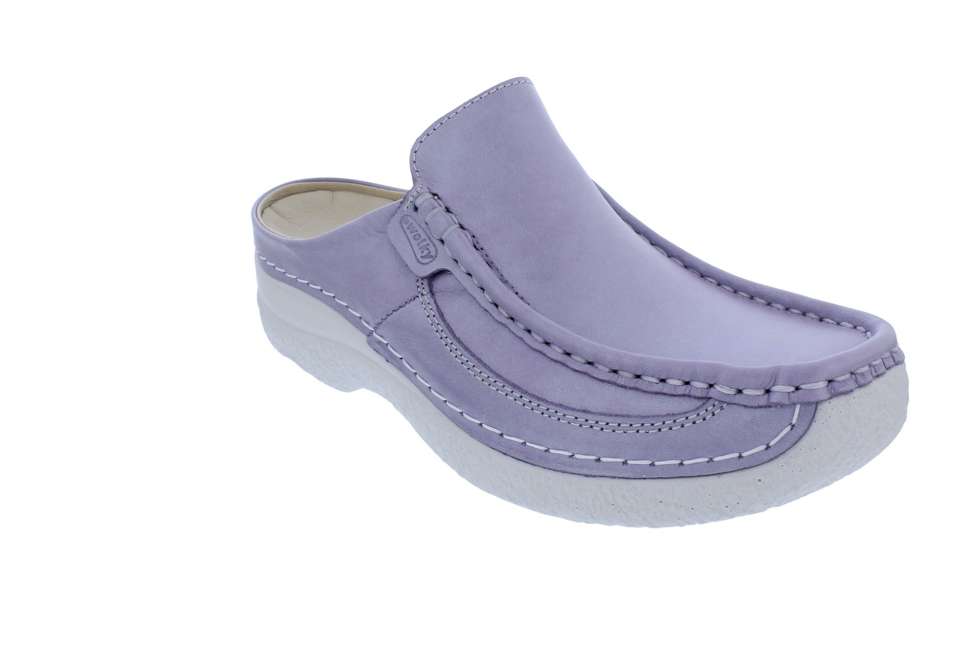 WOLKY Wolky Clog Roll Slide 0620261-606, schimmerndes Glattleder, Lavendel-F Clog