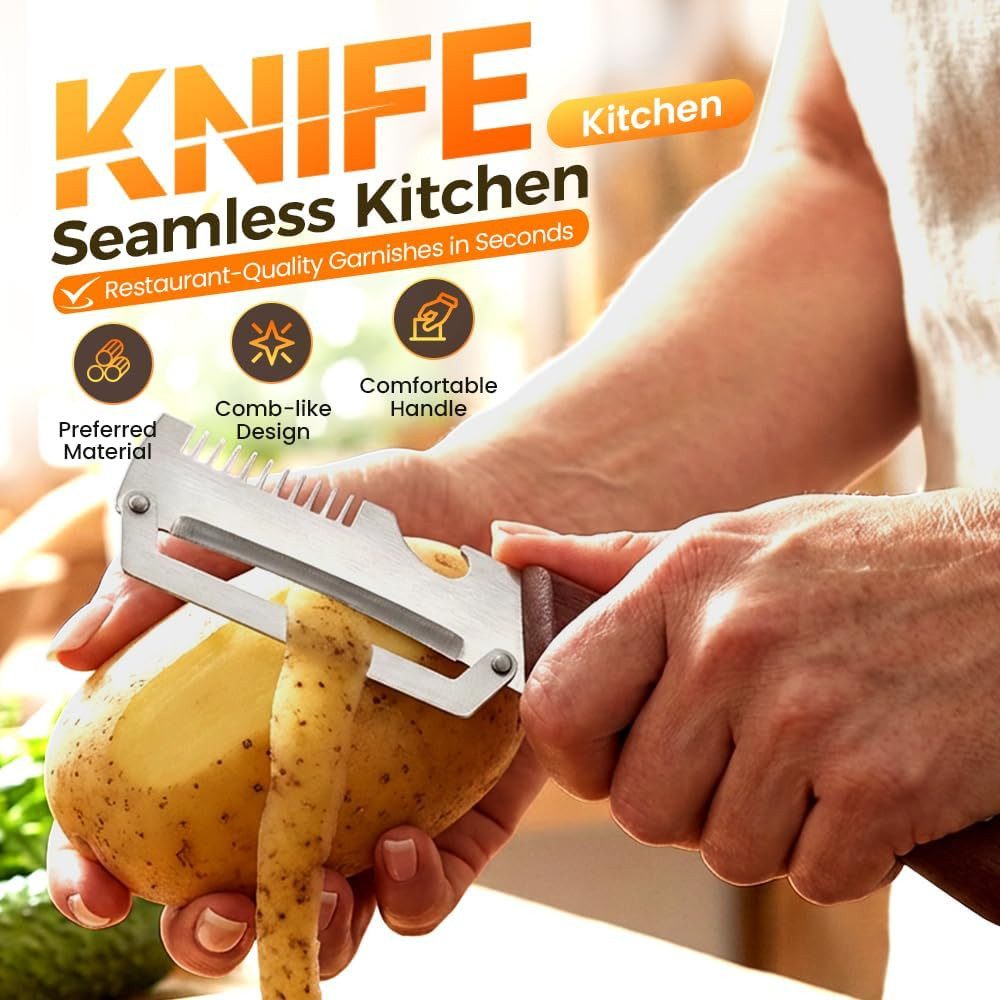 FELIXLEO Gemüseschneider 3 in 1 Sparschäler Edelstahl Gemüseschäler Kartoffelschäler 3PC – Bild 2 von 5
