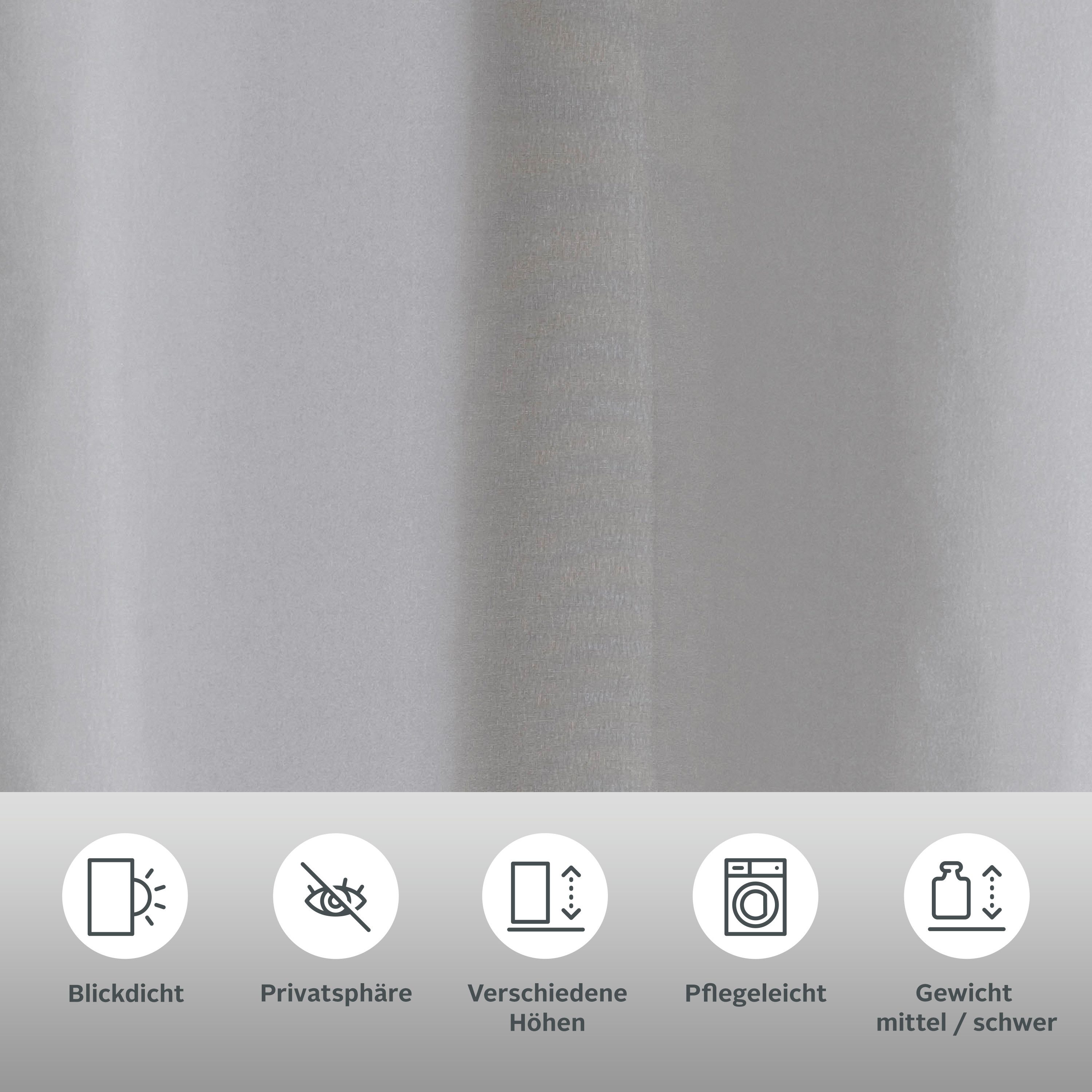 Bruno Banani Vorhang Lagan (2 St), Ösen, blickdicht, Polyester, 2-er Set, gewebt, Microfaser, versch. Größen, einfarbig, Bestseller