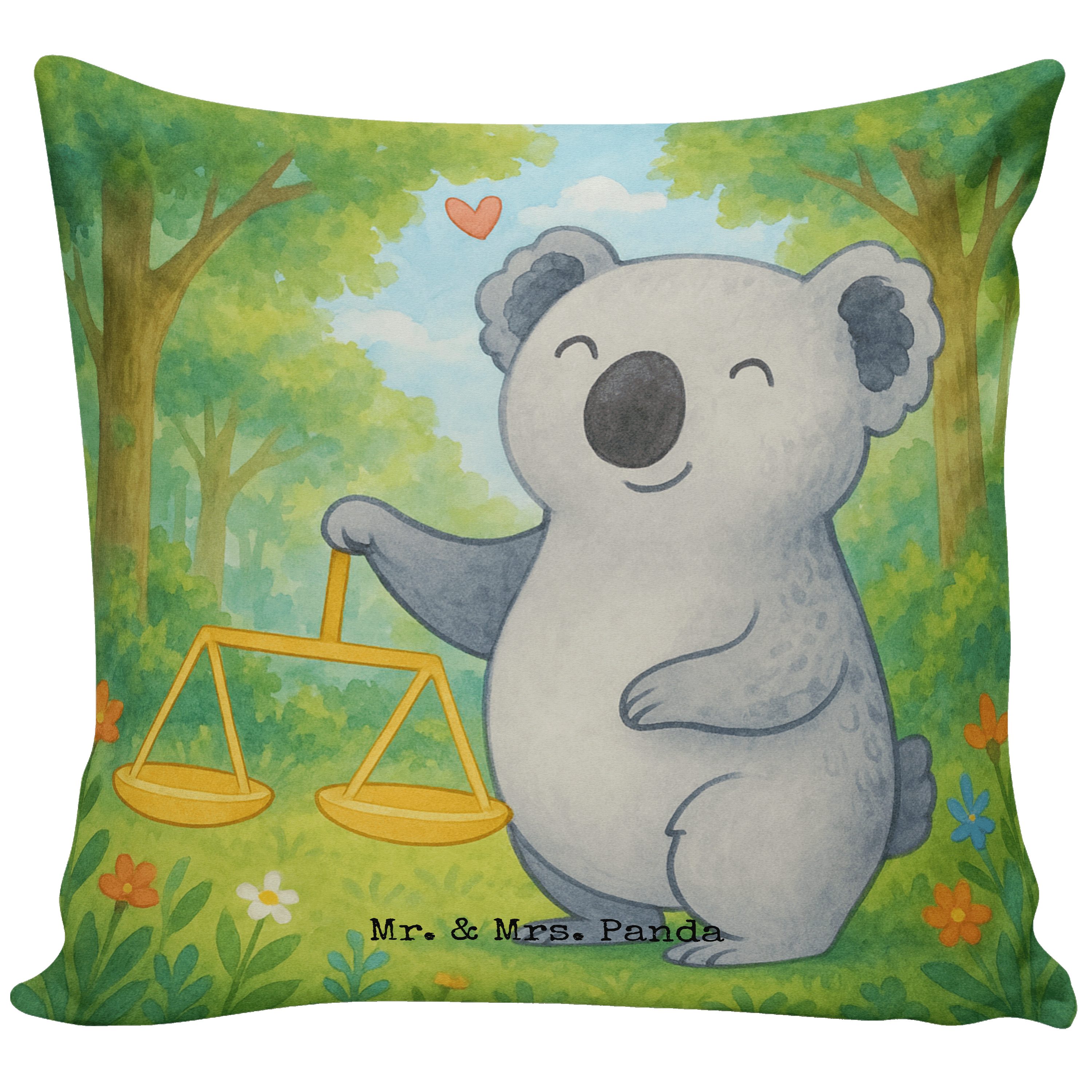 Mr. & Mrs. Panda Dekokissen Waage Astrologie Design, Zierkissen, Weiß, Sternzeichen, Geschenk, Ku, Geschenk Zum Geburtstag Dekokissen couchkissen 40x40