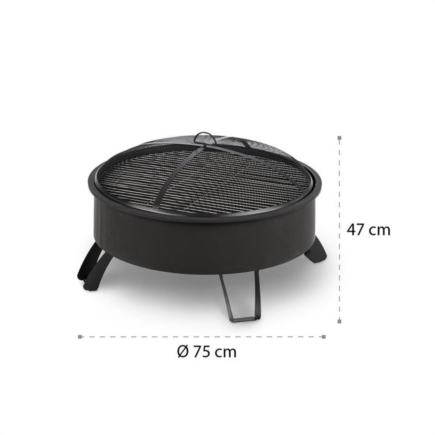 blumfeldt Feuerschale Oreos, Feuerschale Garten Grill Funkenschutz Feuerkorb Feuerstelle Outdoor