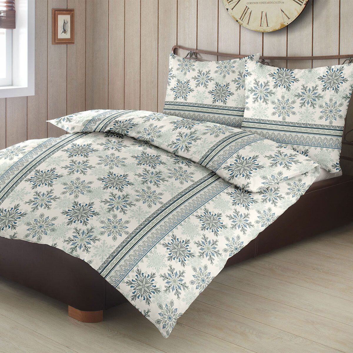 TRAUMSCHLAF Bettwäsche Sterne und Schneeflocken, Biber, 2 teilig, Biberbett günstig online kaufen