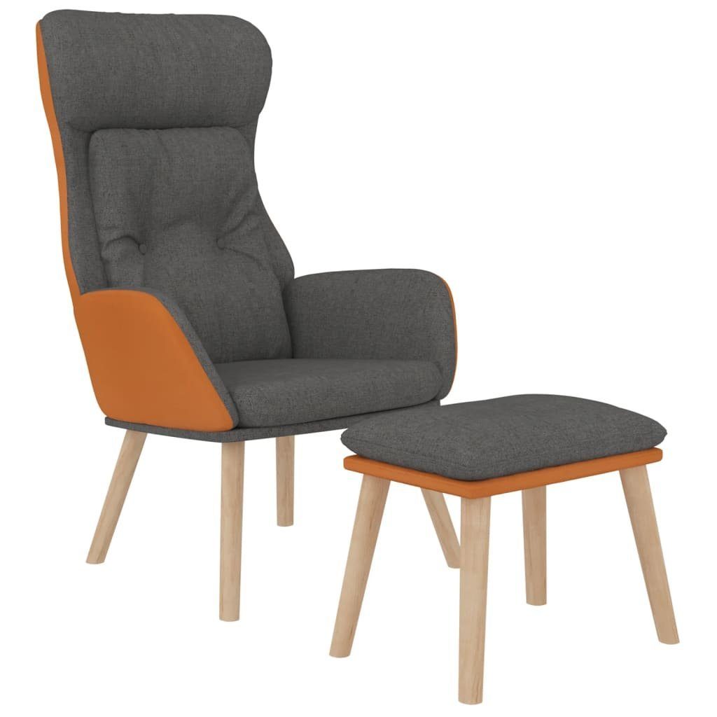 vidaXL Sessel Relaxsessel mit Hocker Dunkelgrau günstig online kaufen