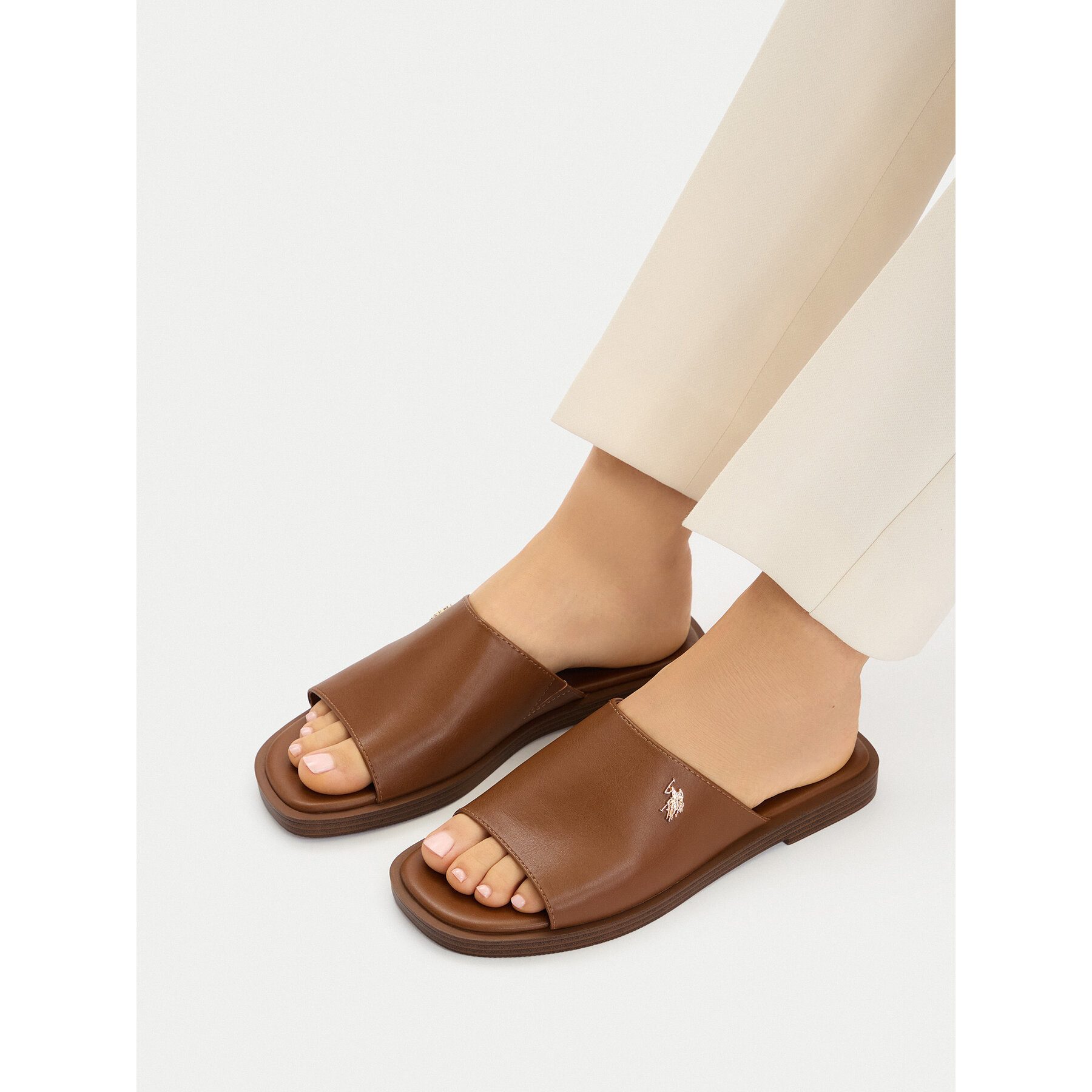 U.S. Polo Assn. US Polo Assn Damen-Flip-Flops, braun Badepantolette