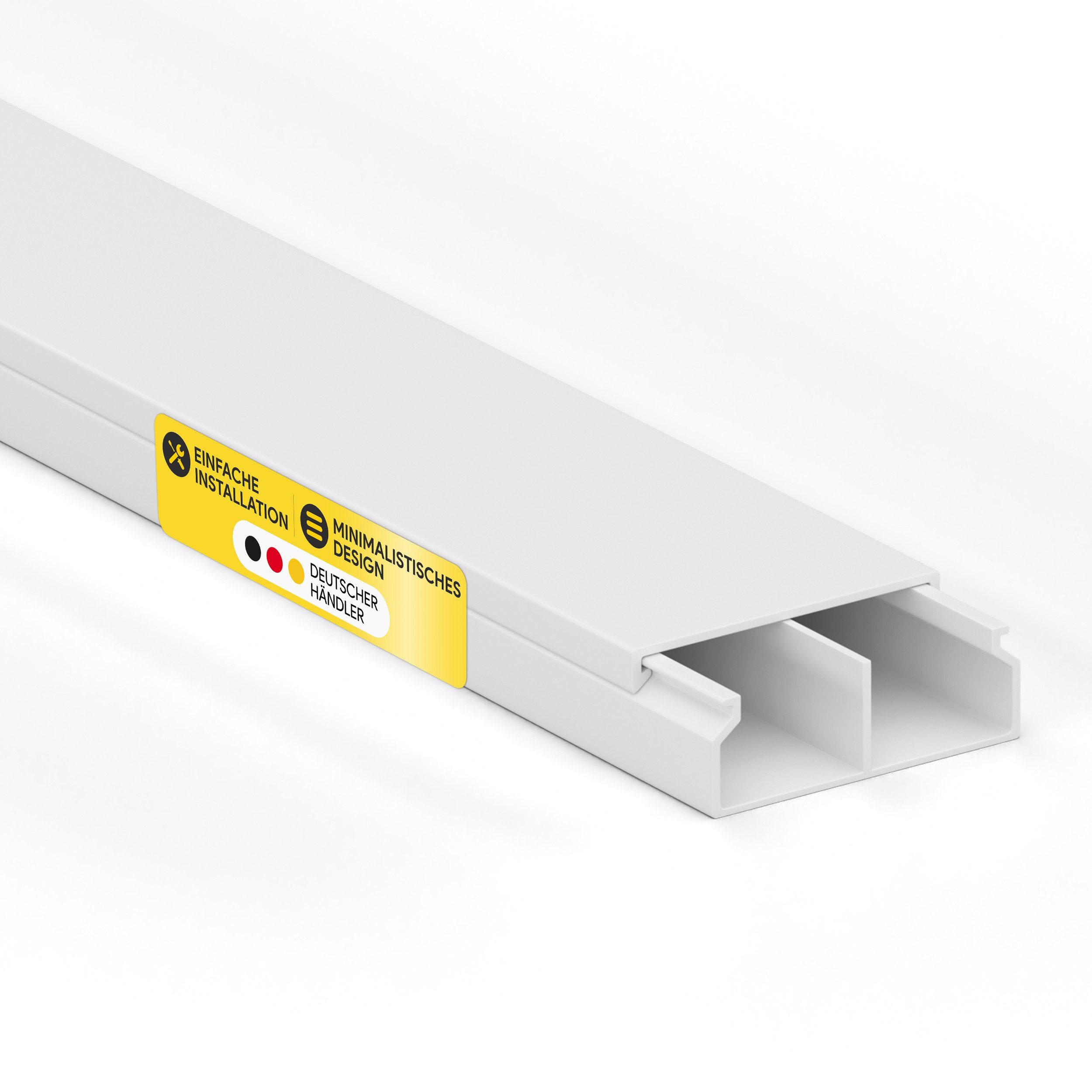 tktrading24 Kabelkanal Kabelleiste aus hochwertigem PVC weiß 2m - diverse Größen
