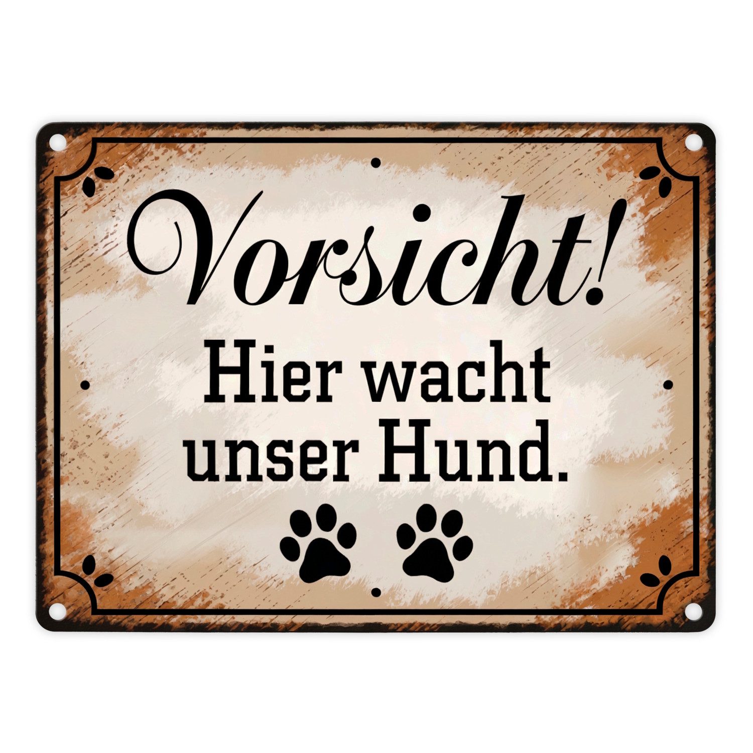 Metallschild Vorsicht Hier wacht unser Hund Metallschild in 15x20 cm