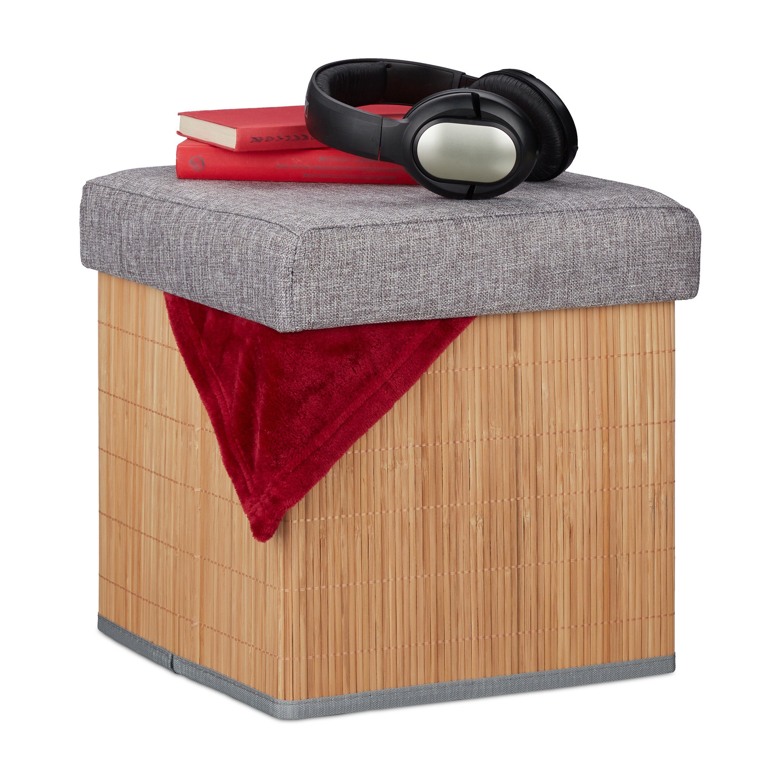 relaxdays Stauraumhocker Sitzhocker mit Stauraum günstig online kaufen