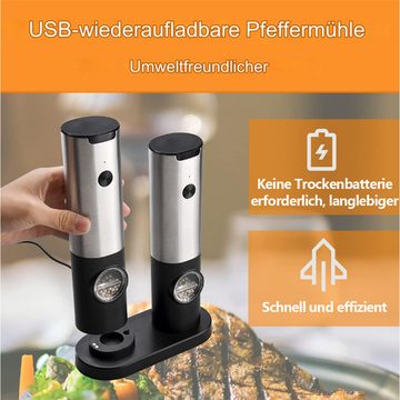 Zorymz Salz-/Pfeffermühle Salz- und Pfeffermühlen-Set mit LED-Licht, (2 Stück)