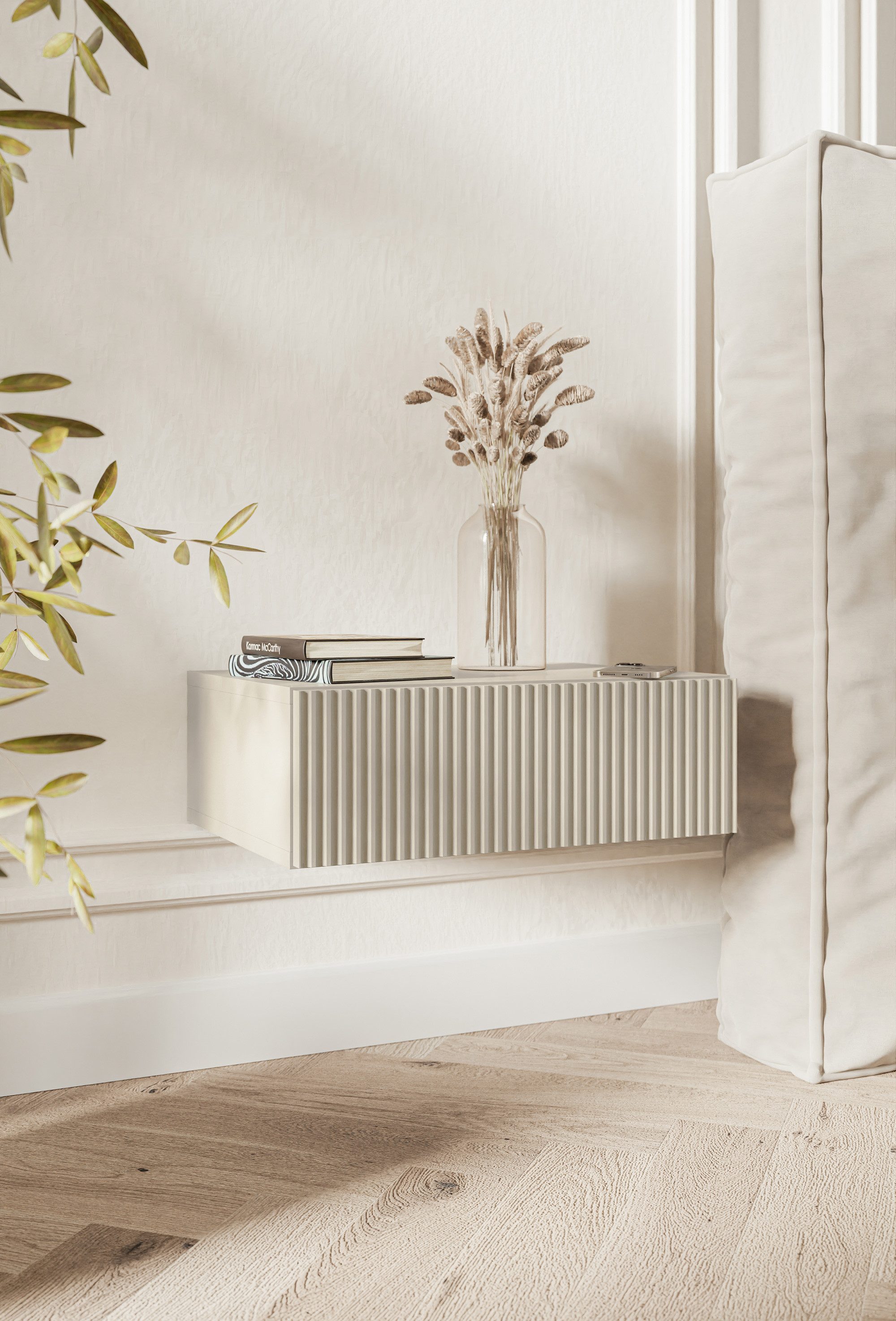 Selsey Nachttisch Veldio, Lamellenfront günstig online kaufen