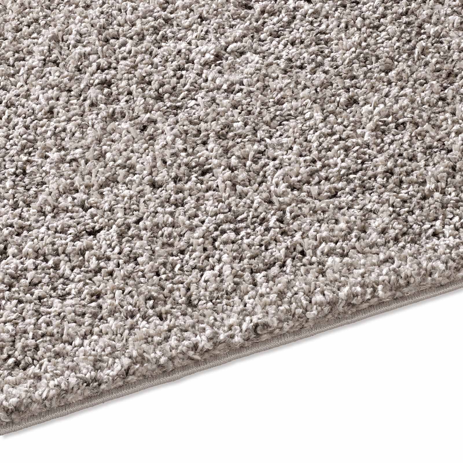 TaCa Home Langflor-Teppich Shaggy Teppich Langflor, quadratisch, Höhe: 35 mm, Wohnzimmer Esszimmer Schlafzimmer Kinderzimmer, Grau - 150 x 150 cm