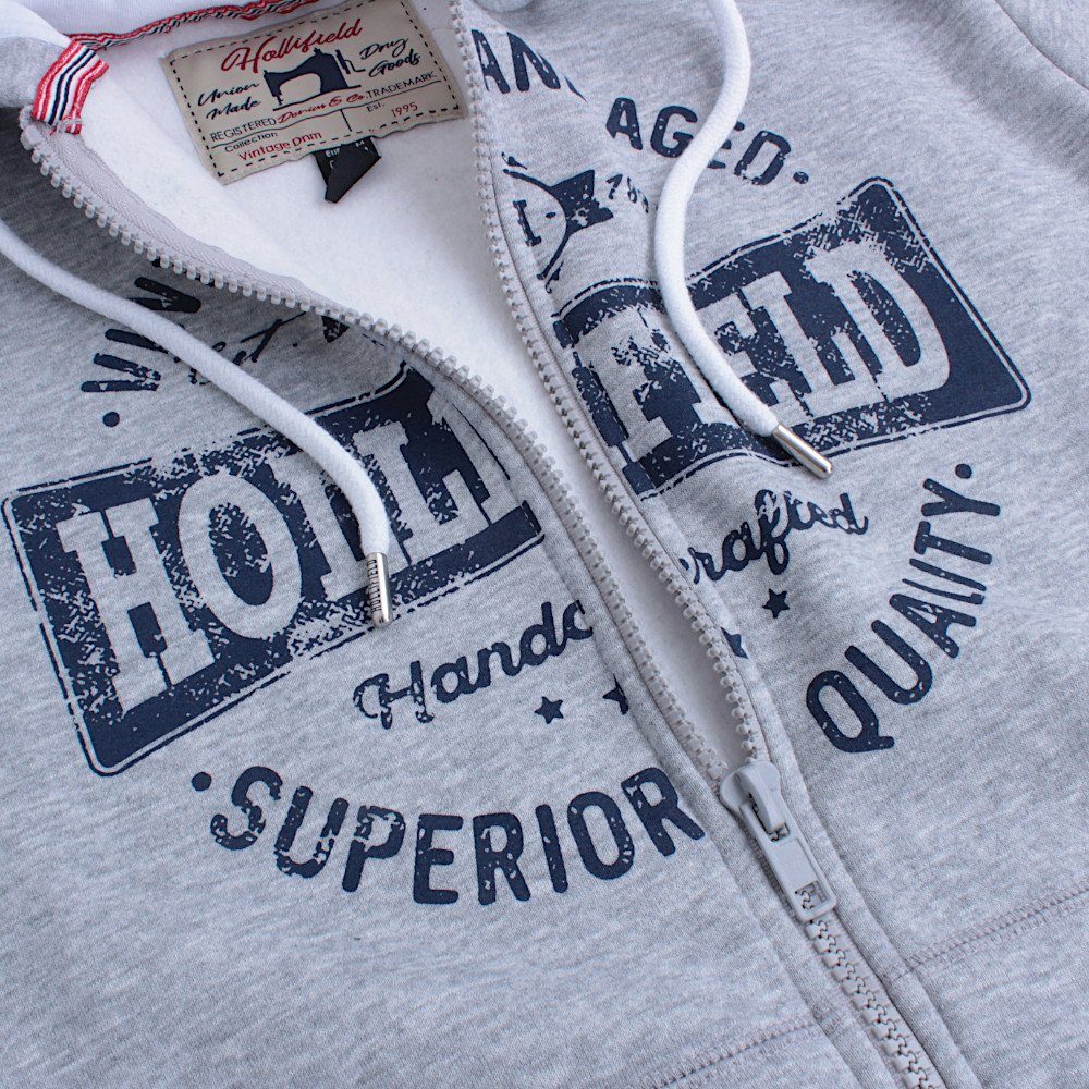 Hollifield Kapuzensweatjacke Sweatjacke Finnesota Hoodie Jacke mit Kapuze mit großem Frontdruck, gefütterte Kapuze mit Kordelzug