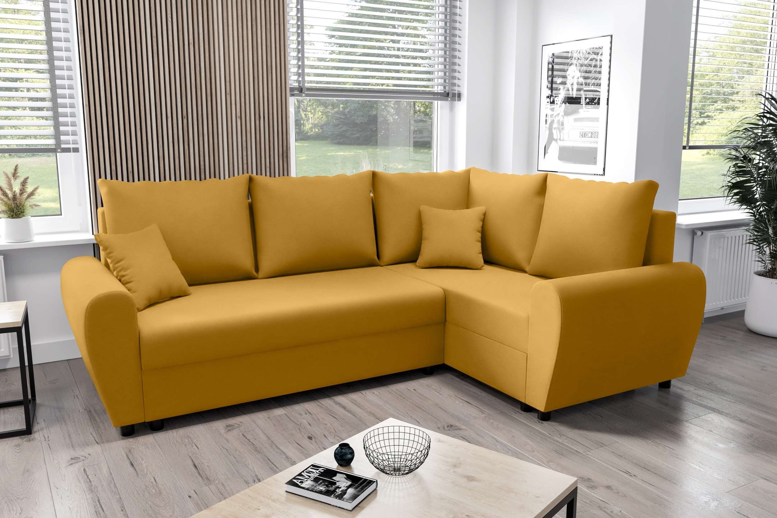 Stylefy Ecksofa Valence, L-Form, Sofa, Bettfunktion, Design mit mit Sitzkomfort, Modern Eckcouch, Bettkasten