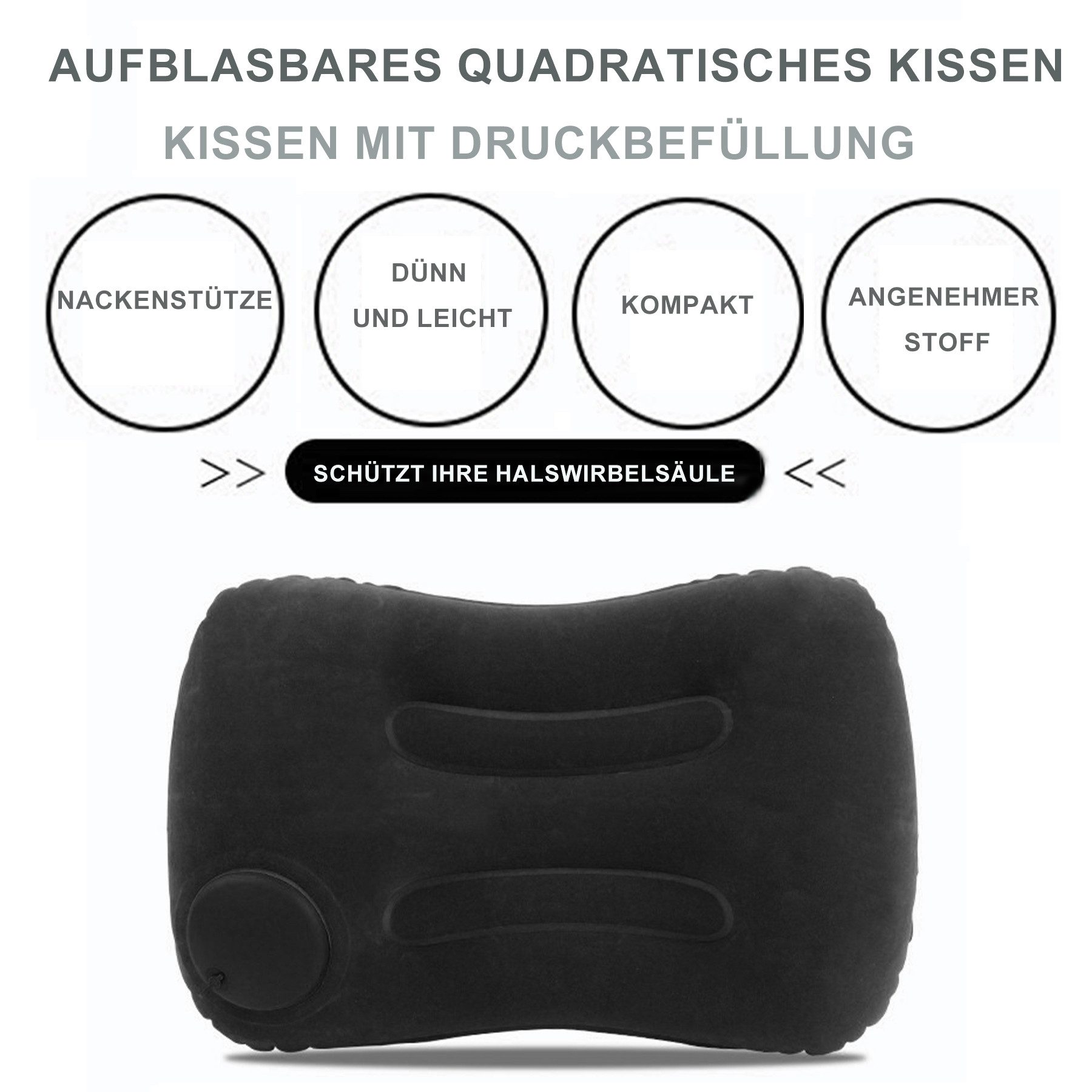 Mutig Nackenkissen Aufblasbares Camping-Kissen Kompressionskissen, Aufblasb günstig online kaufen